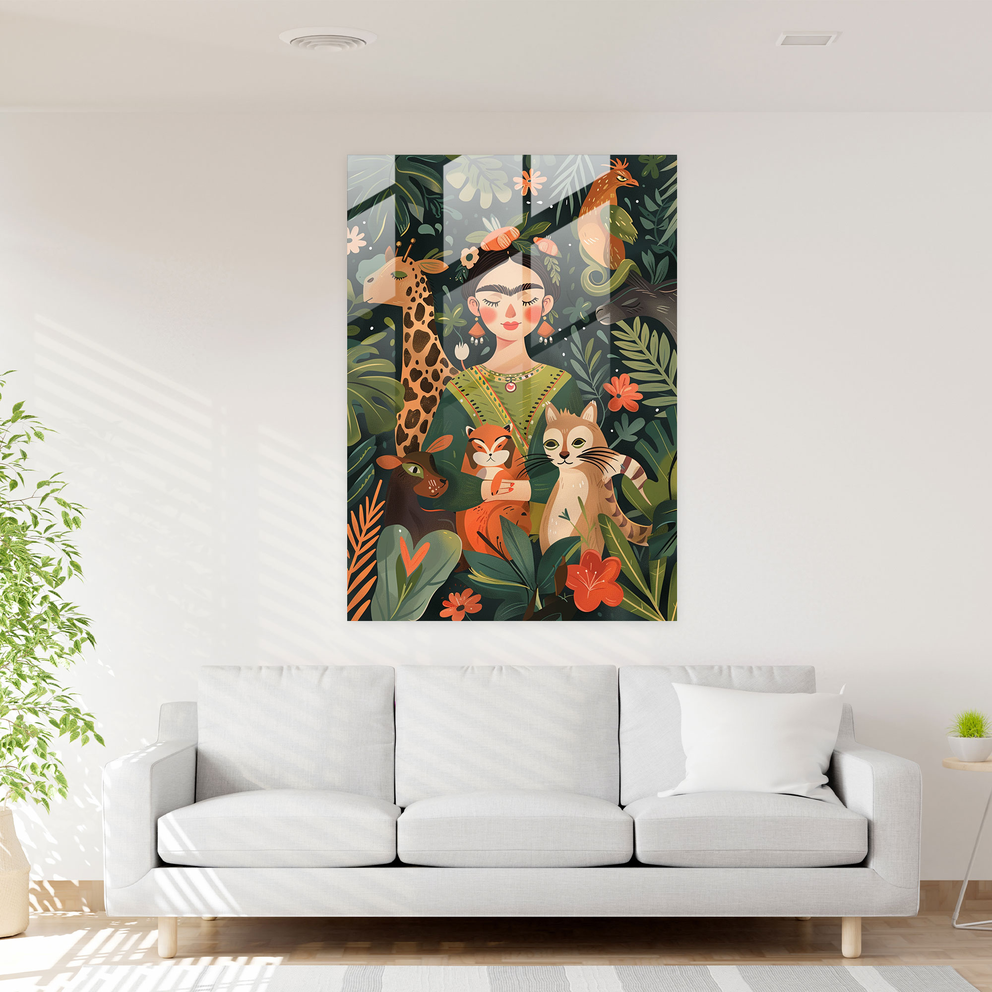 Frida Kahlo Stil Wanddekoration - Frida Kahlo Kunstwerke Glasbild Moderne Kunst