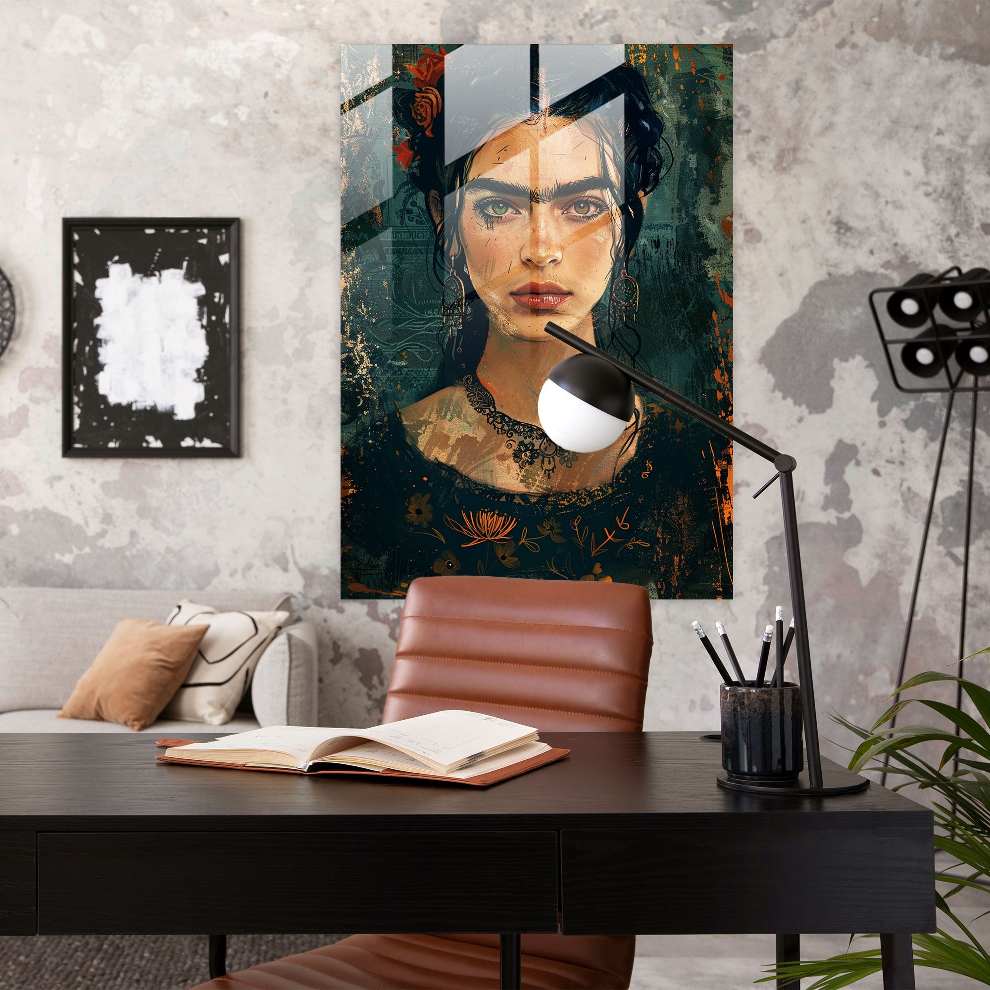 Frida Kahlo Tarzı Cam Sanatı - Frida Kahlo Eserleri Ev Dekorasyonu Modern Sanat