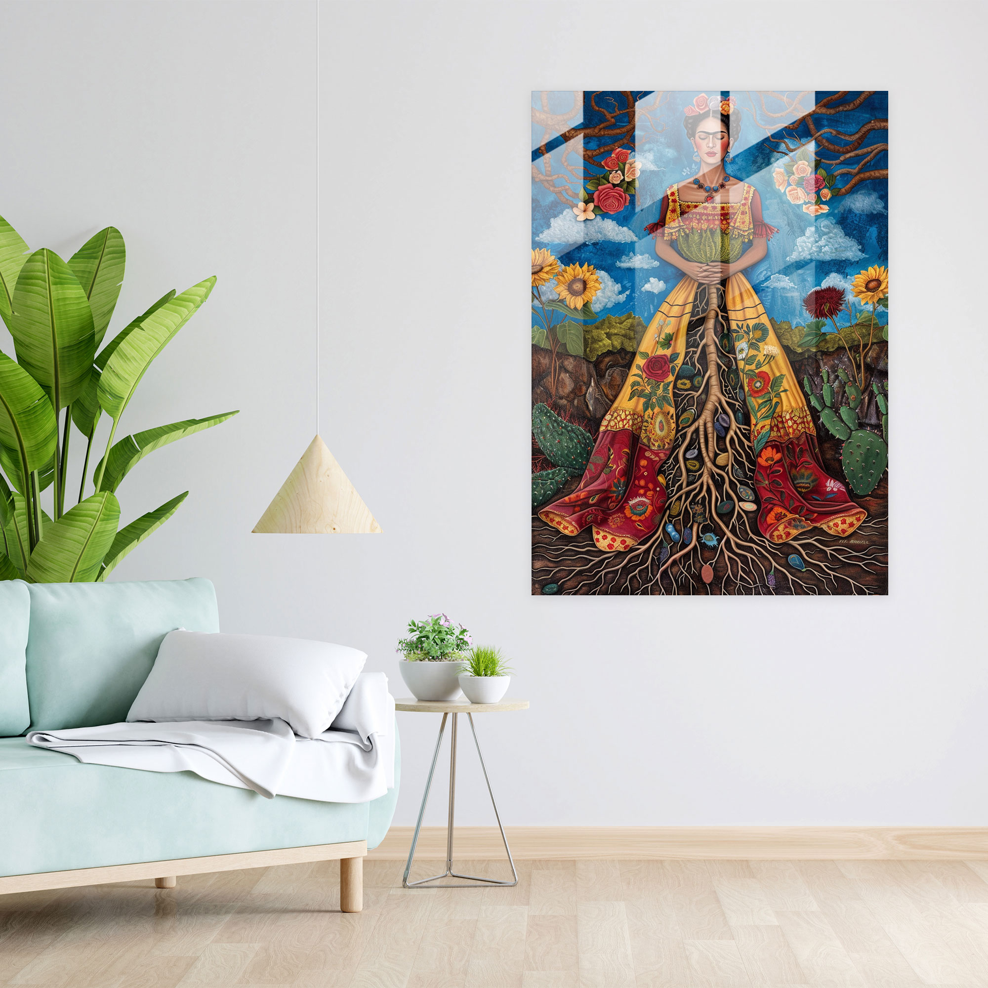 Frida Kahlo Tarzı Ev Dekorasyonu - Frida Kahlo Eserleri Cam Sanatı Modern Sanat Ev Dekorasyonu