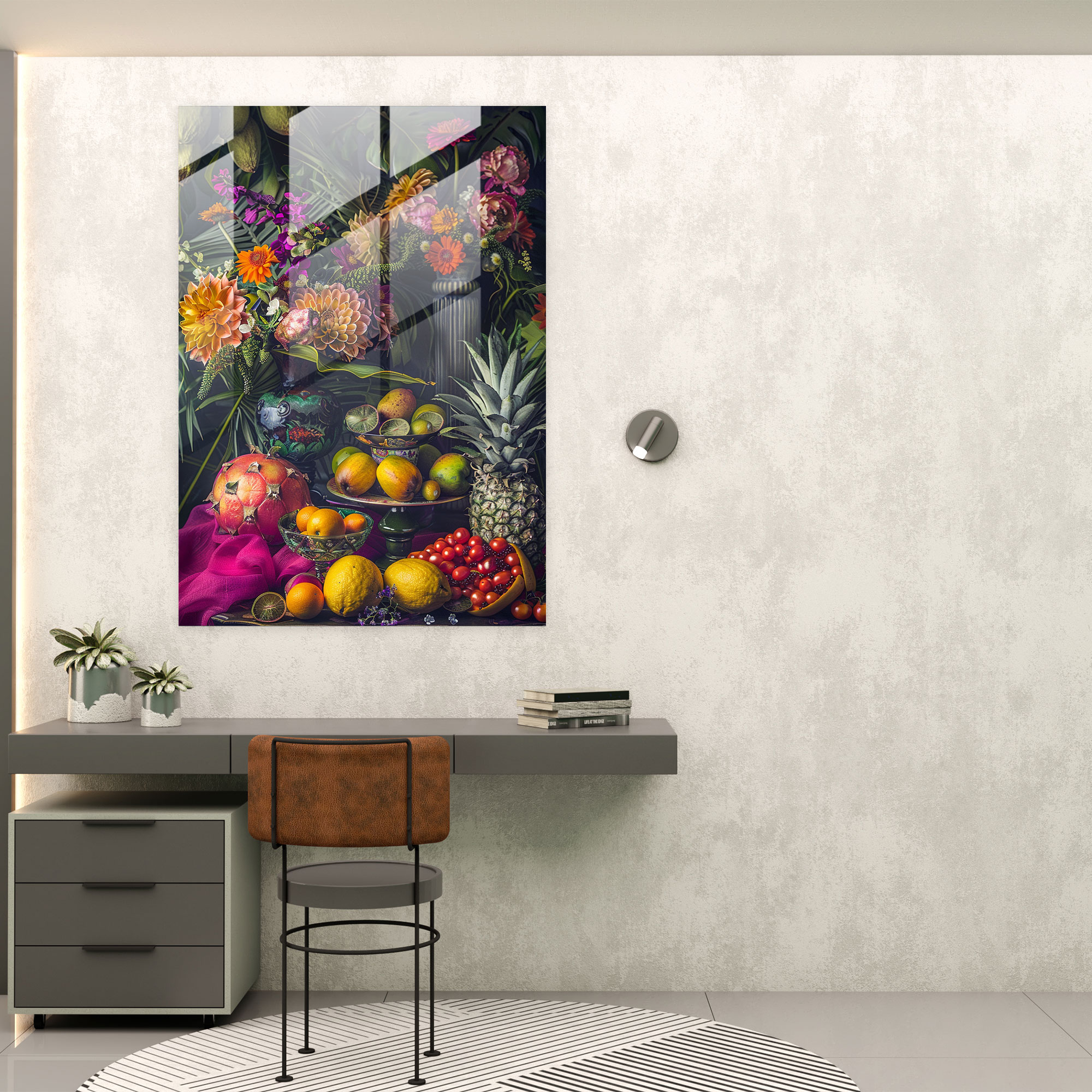 Frida Kahlo Tarzı Duvar Dekorasyonu - Modern Sanat Cam Tablo Frida Kahlo Eserleri
