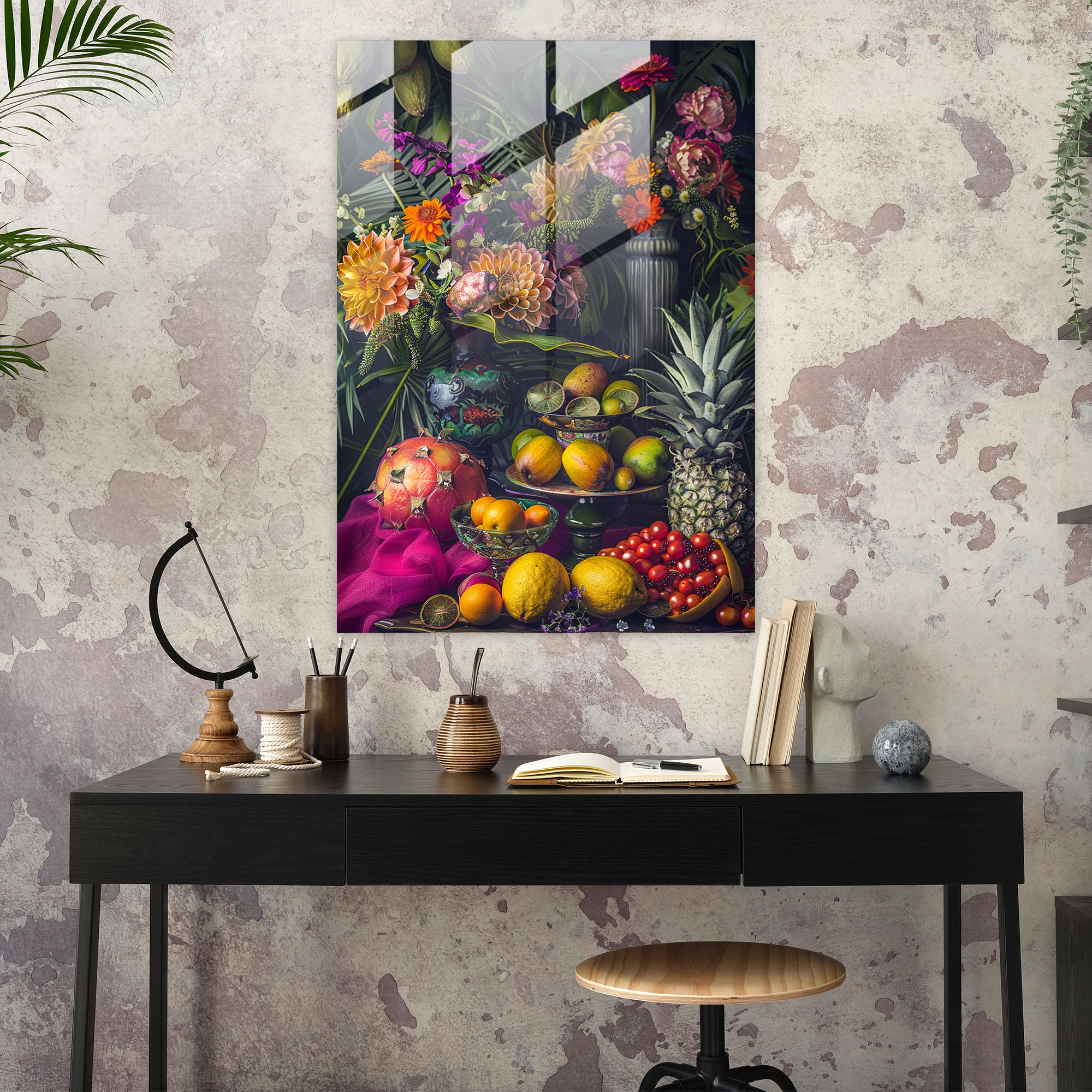 Frida Kahlo Tarzı Duvar Dekorasyonu - Modern Sanat Cam Tablo Frida Kahlo Eserleri