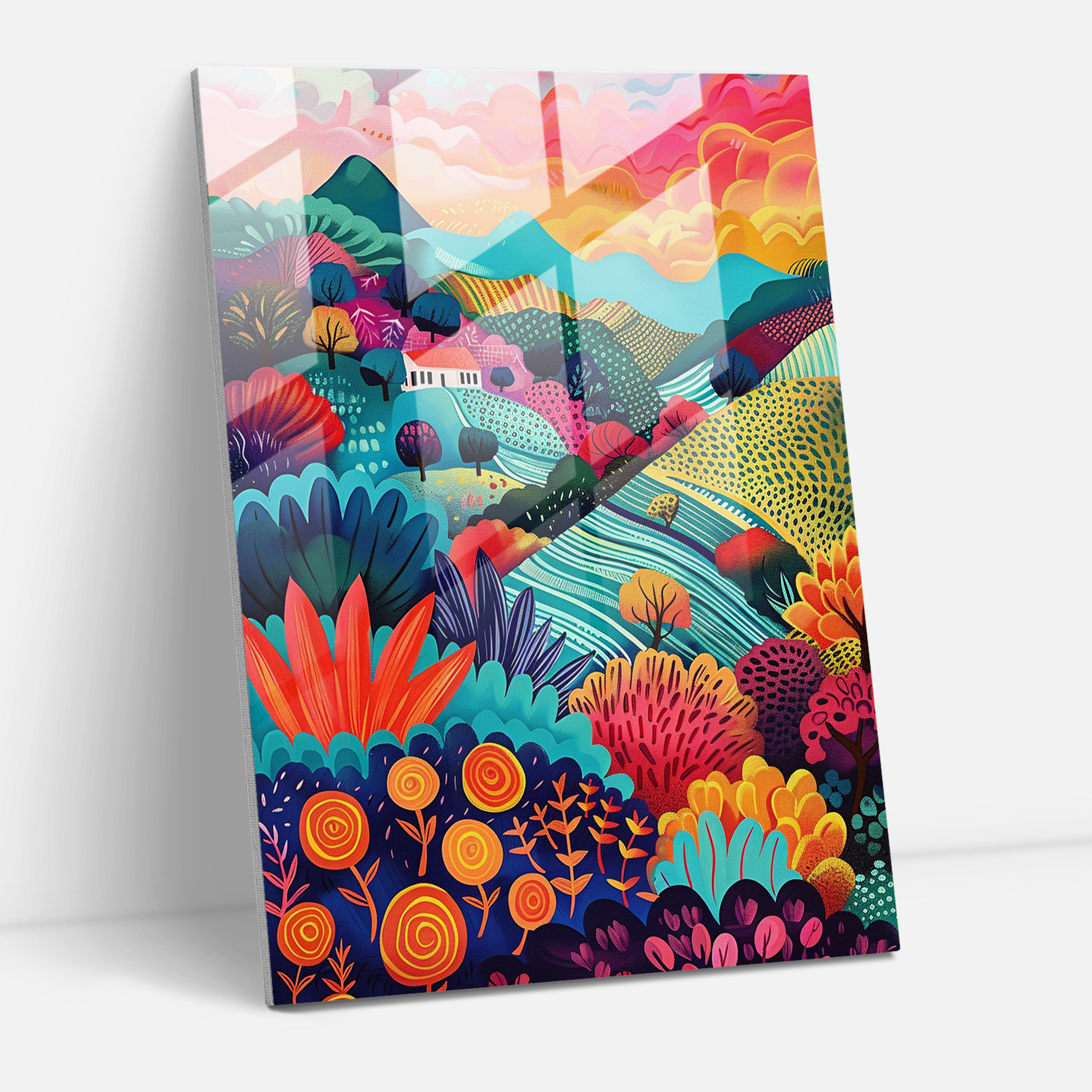 Frida Kahlo Style Wohnkultur Leinwandbild - Moderne Kunst Frida Kahlo Stil Glasbild