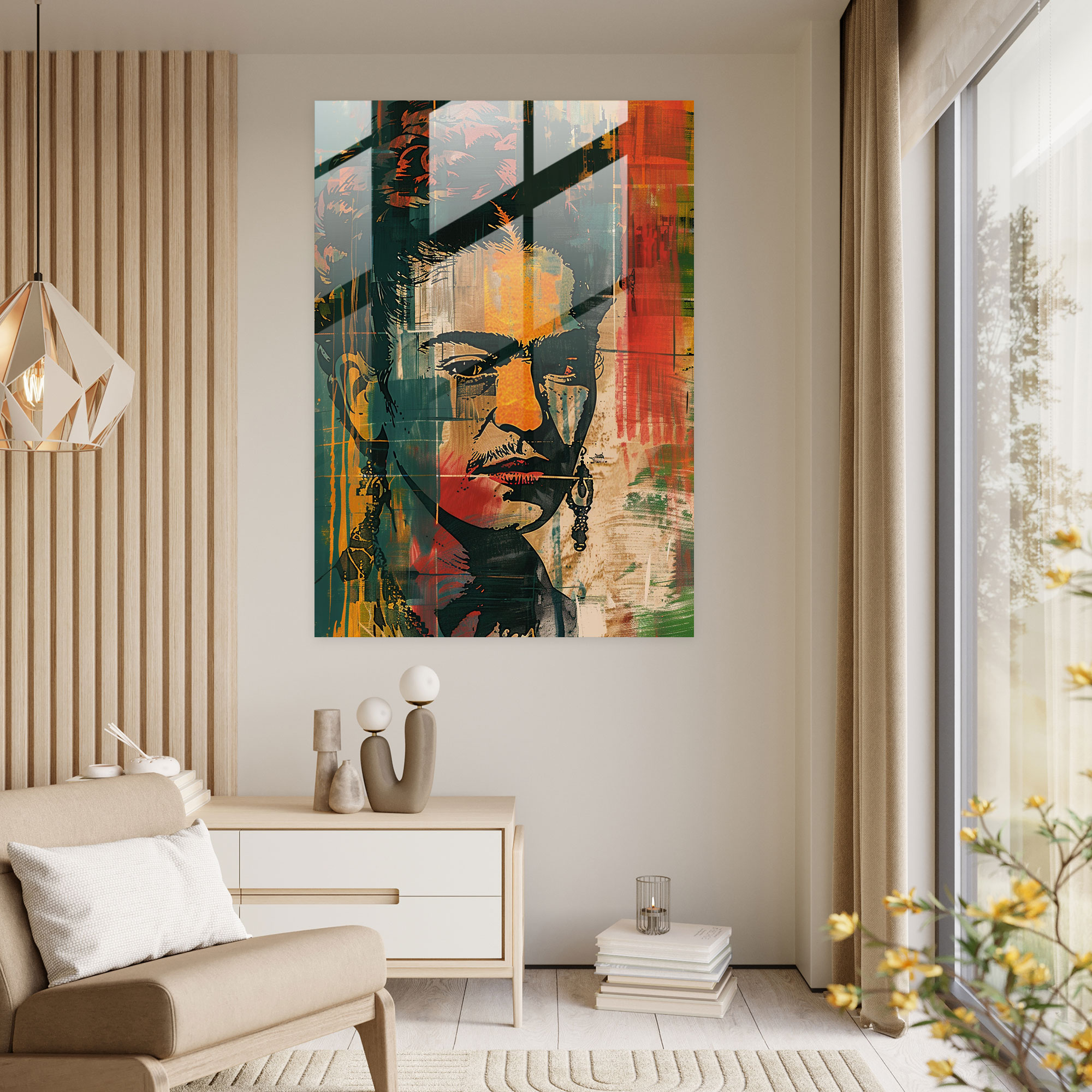 Frida Kahlo Style Wanddekoration - Frida Kahlo Kunstwerke Leinwandbild Glasbild Wanddekoration