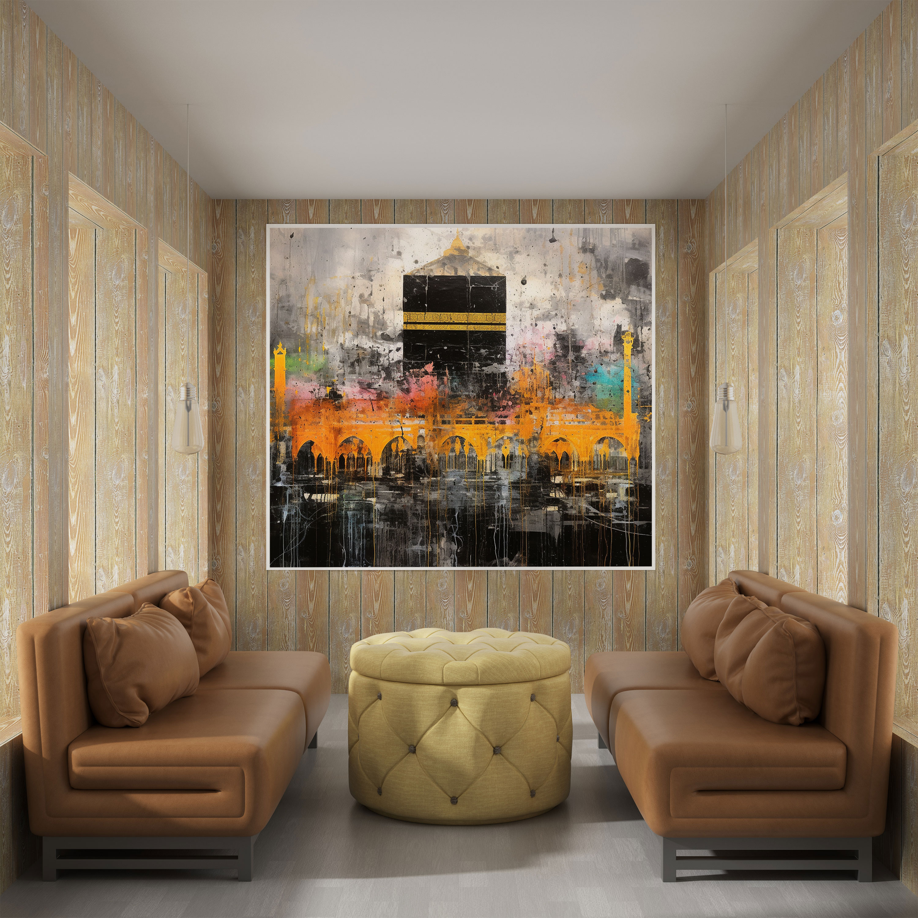 Kaaba Abstract Canvas Print - Kaaba, Holy Site, Abstract, Mixed Media