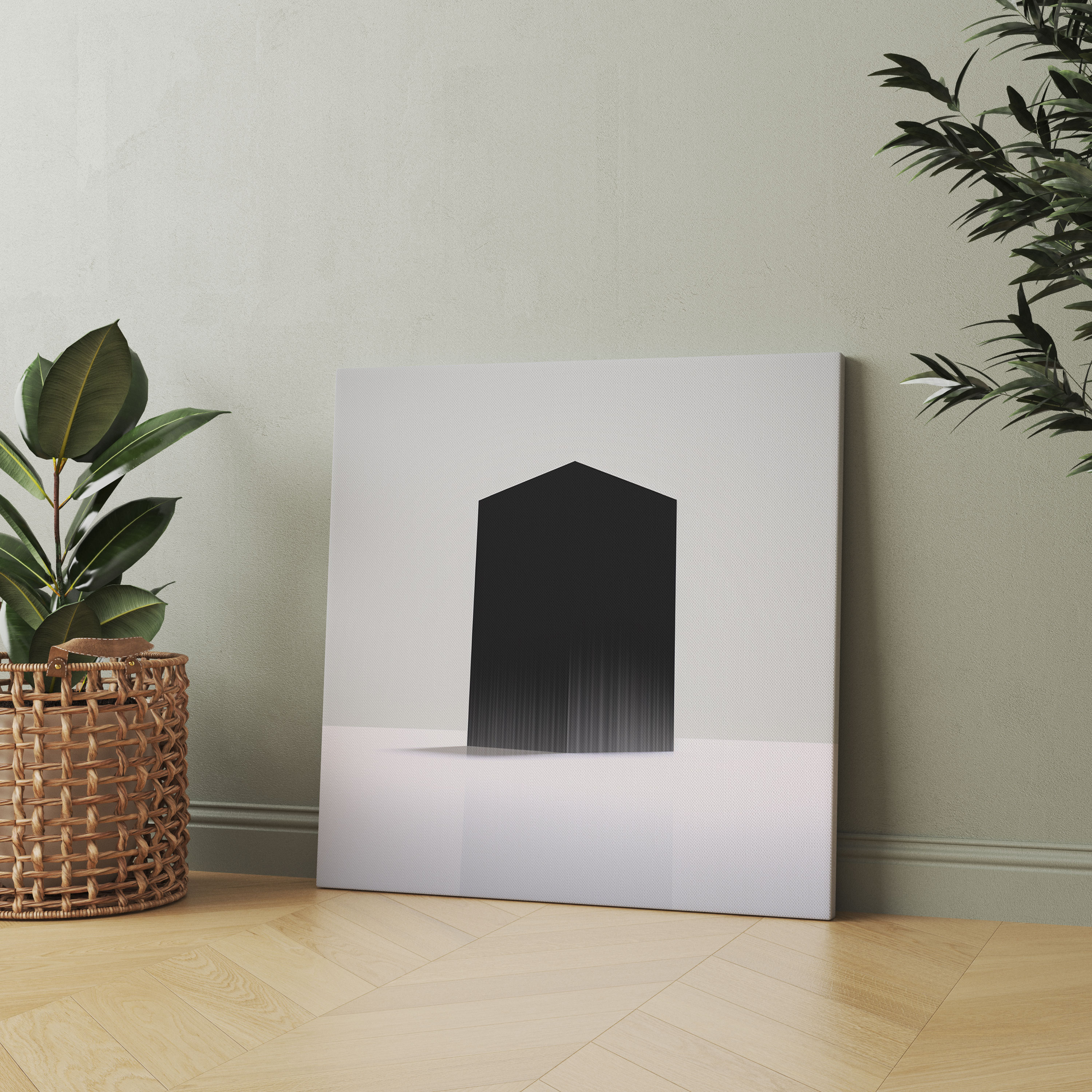 Kaaba Minimalist Canvas Print - Kaaba, Canvas Wall Art, Kaaba, Canvas