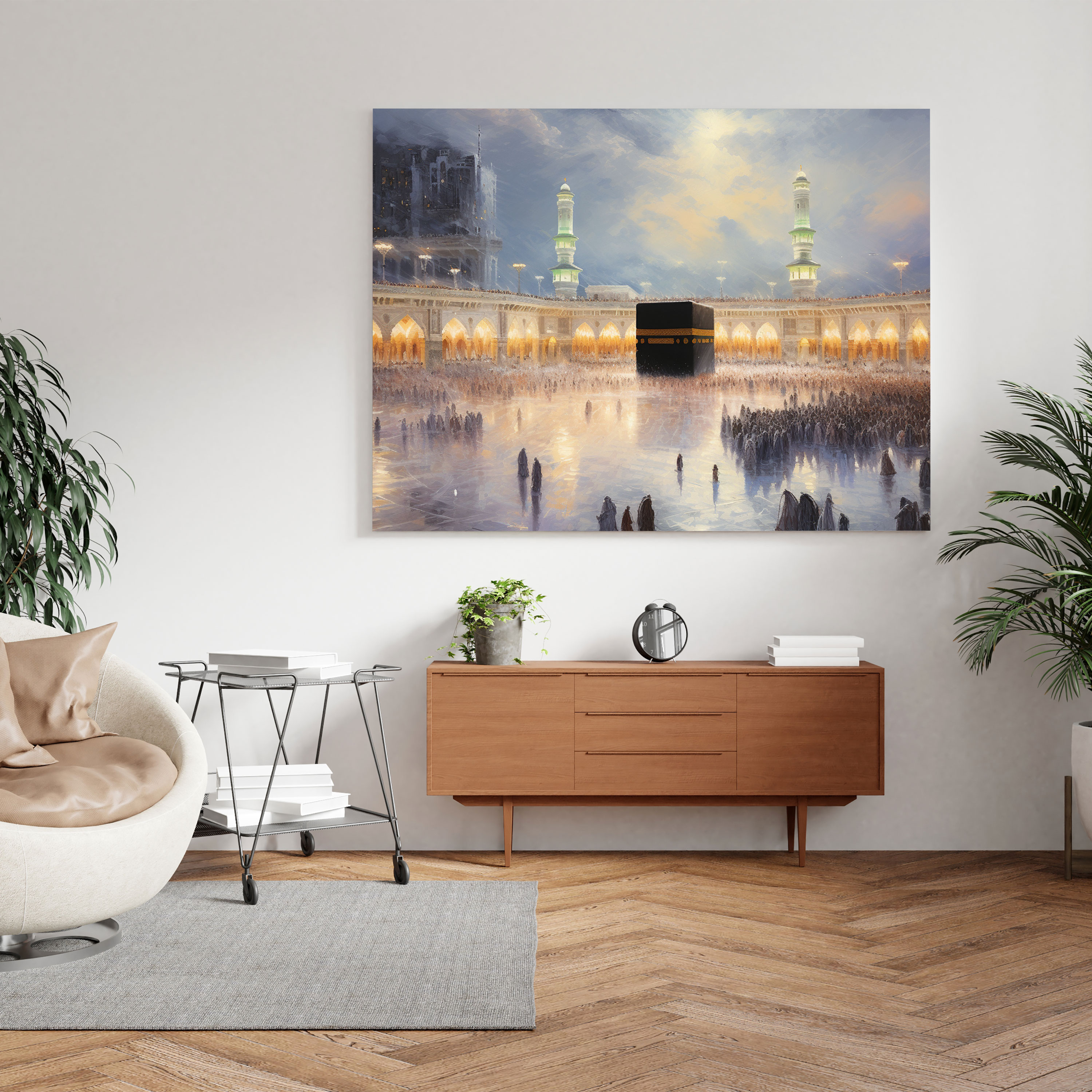 Kaaba Impressionist Canvas Print - Kaaba, Canvas Wall Art, Brushstrokes, Wall Decoration