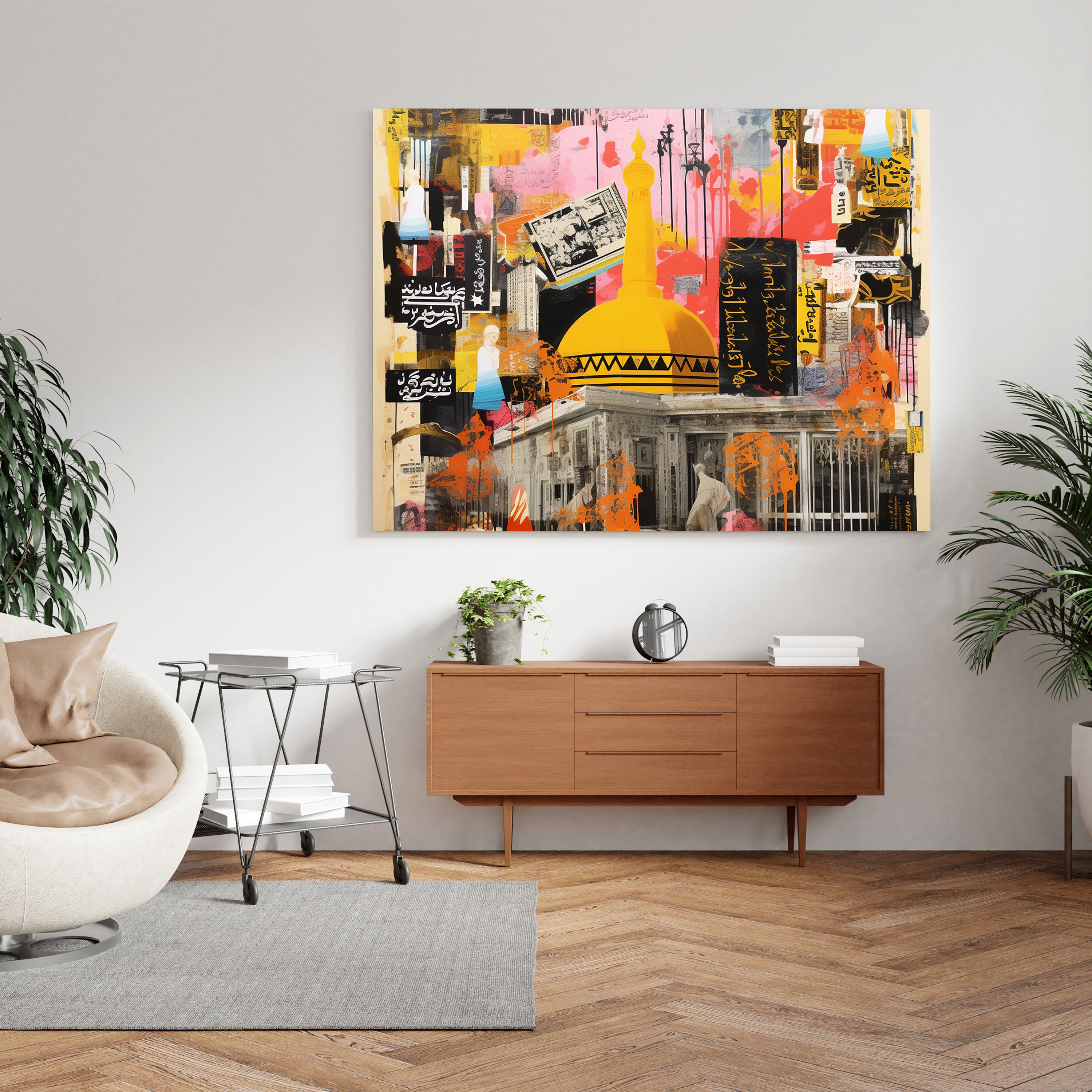 Kaaba Pop Art Canvas Print - Kaaba, Pop Art Collage, Iconic Imagery, Wall Art