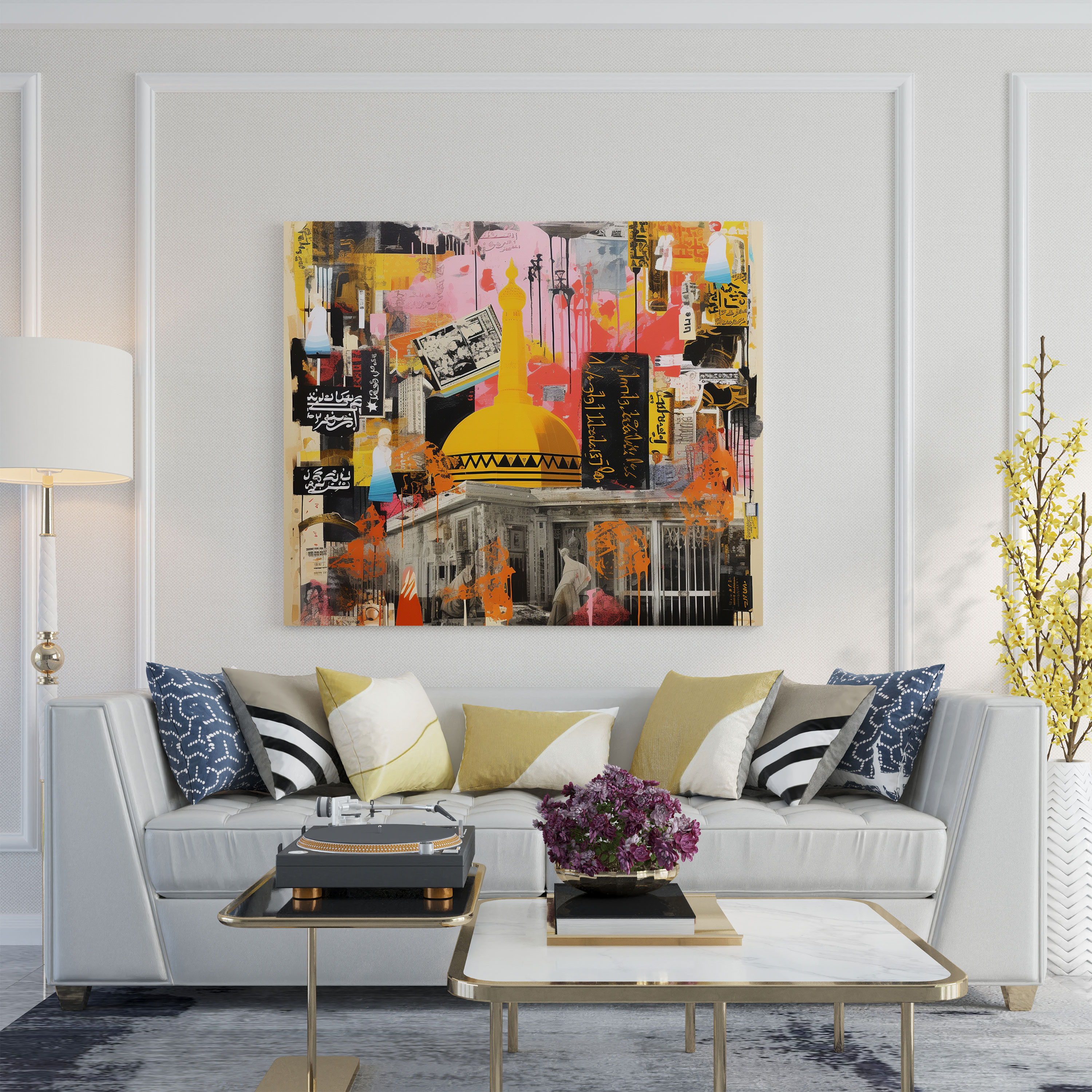 Kaaba Pop Art Canvas Print - Kaaba, Pop Art Collage, Iconic Imagery, Wall Art