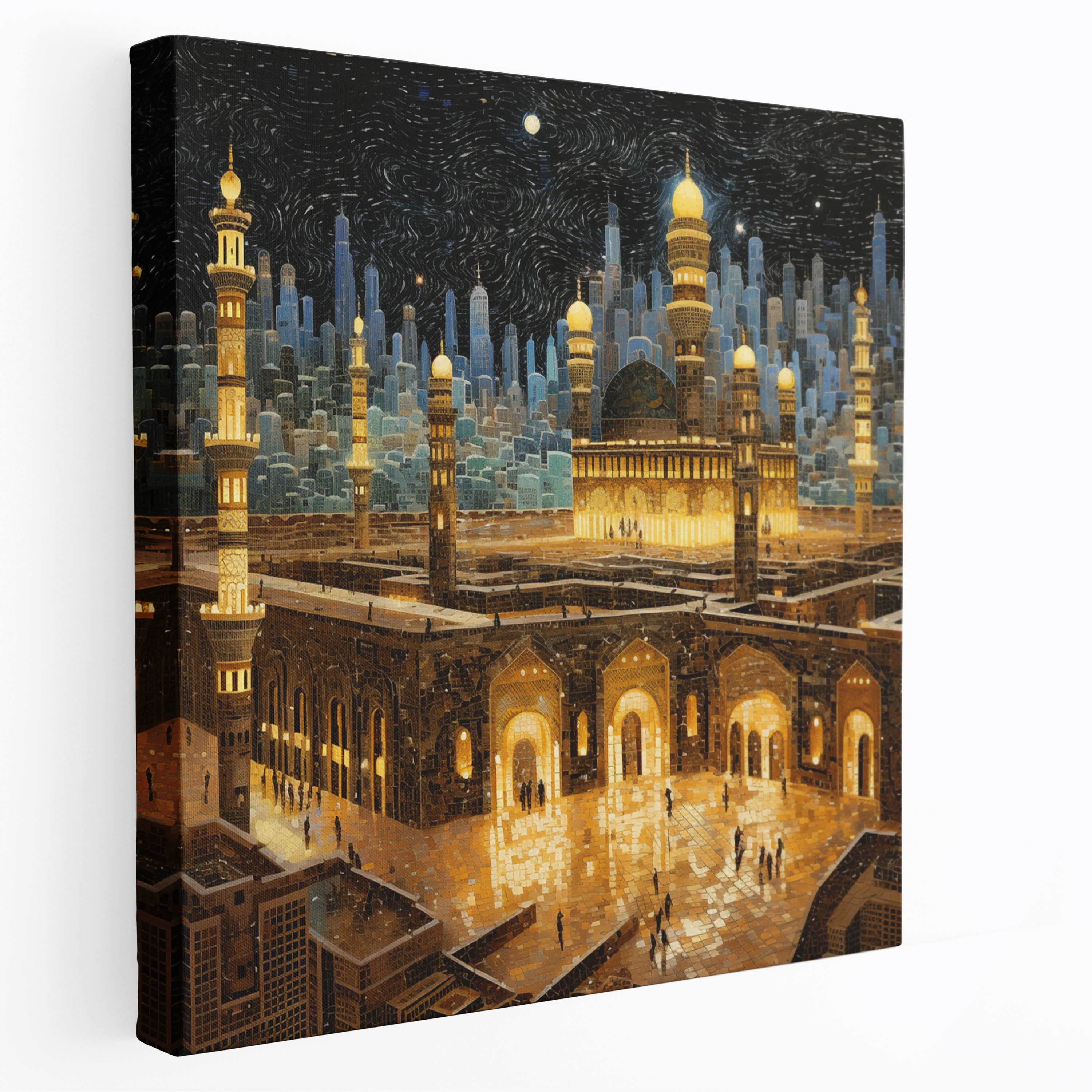 Kaaba Mosaic Canvas Print - Kaaba, Canvas Print, Elegance, Intricate Tiles