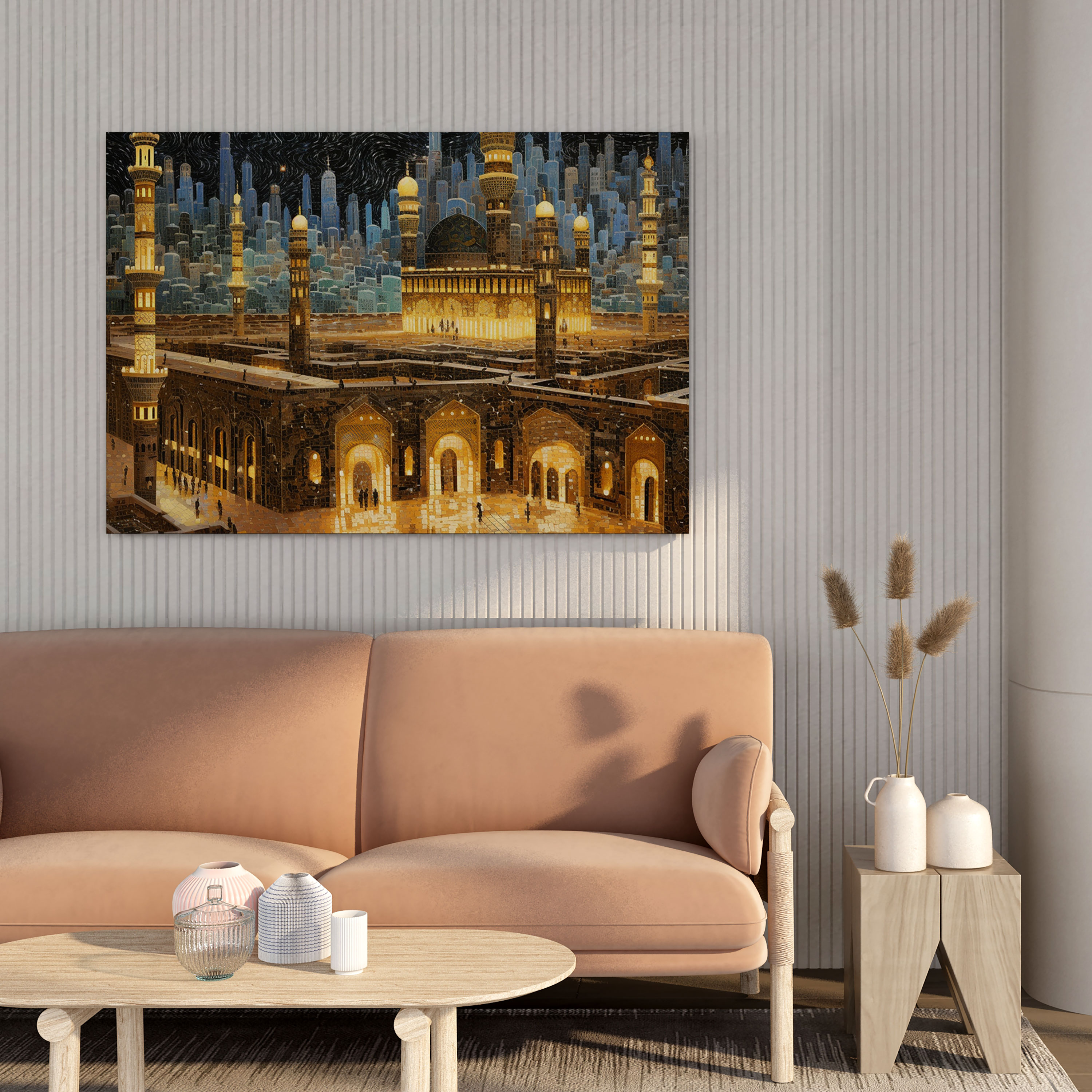 Kaaba Mosaic Canvas Print - Kaaba, Canvas Print, Elegance, Intricate Tiles