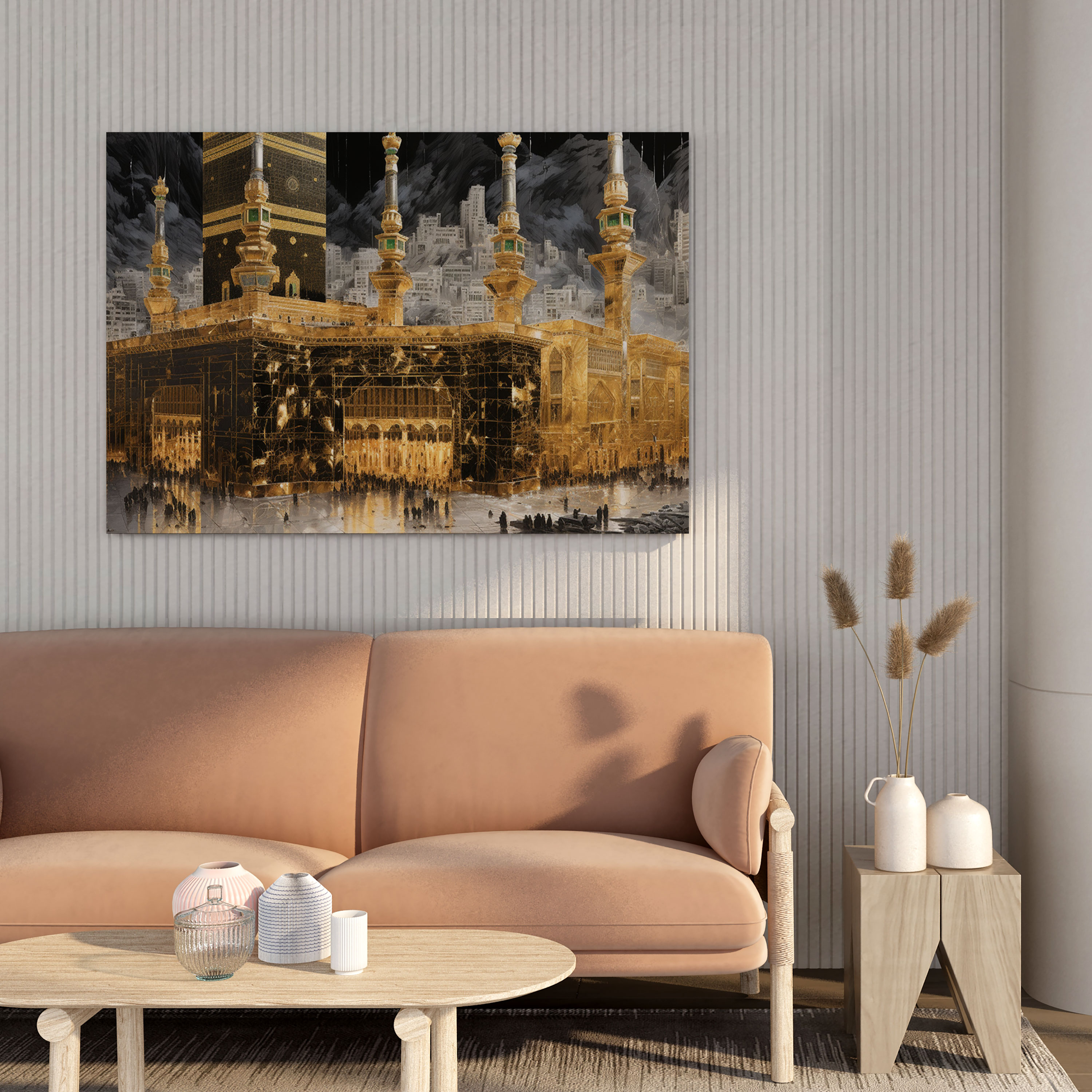 Kaaba Metallic Foil Wall Art - Kaaba, Golden Facade, Canvas Print, Metallic Foil Artwork