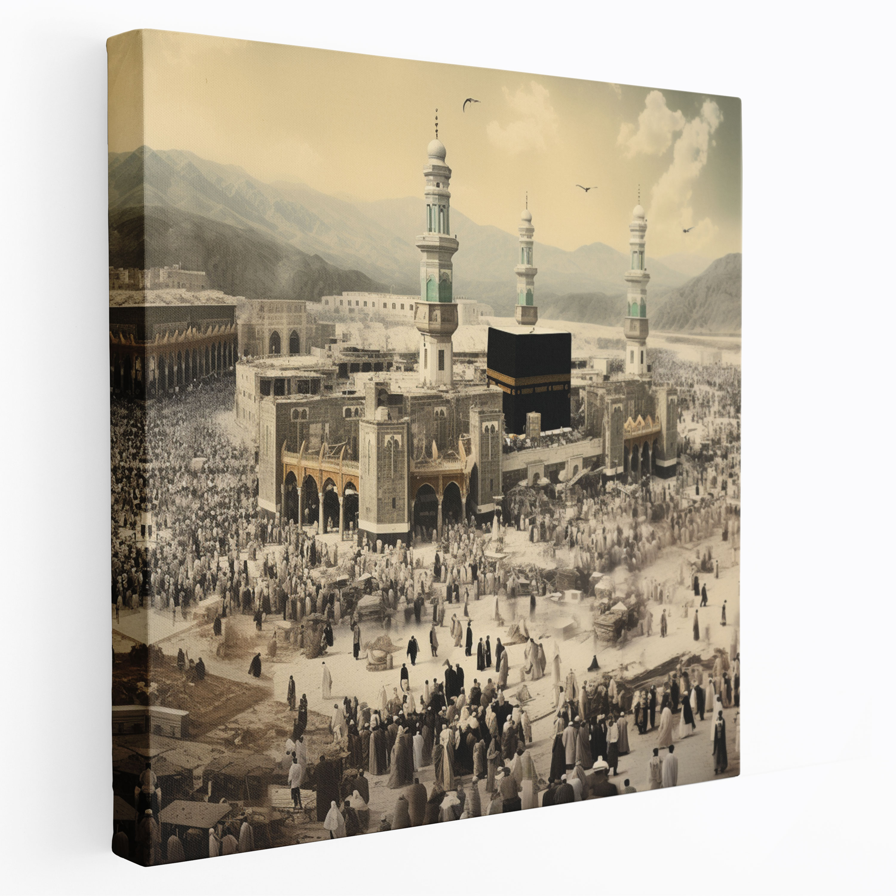 Kaaba Vintage Collage Canvas Print - Kaaba, Canvas, Canvas Wall Art, Kaaba