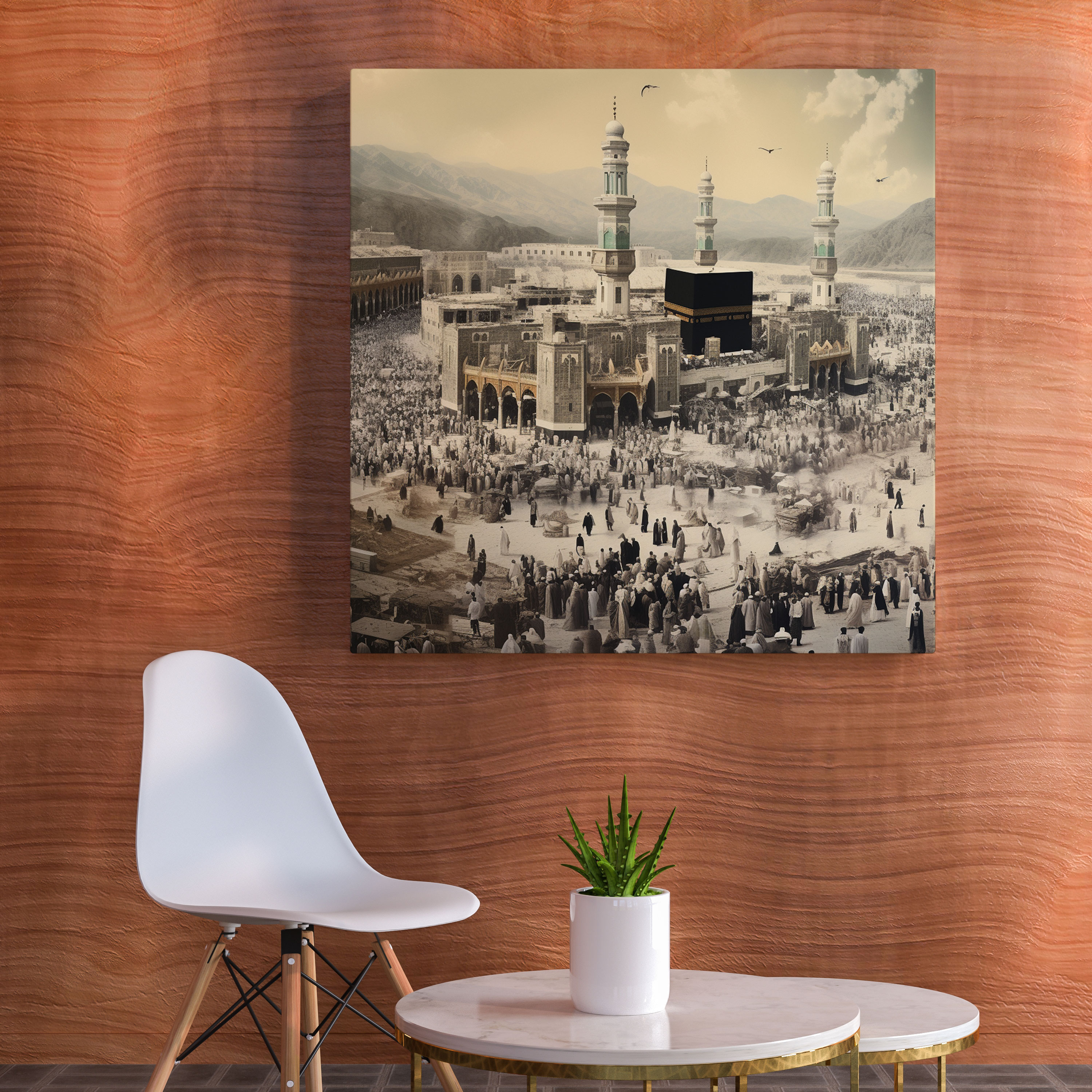 Kaaba Vintage Collage Canvas Print - Kaaba, Canvas, Canvas Wall Art, Kaaba