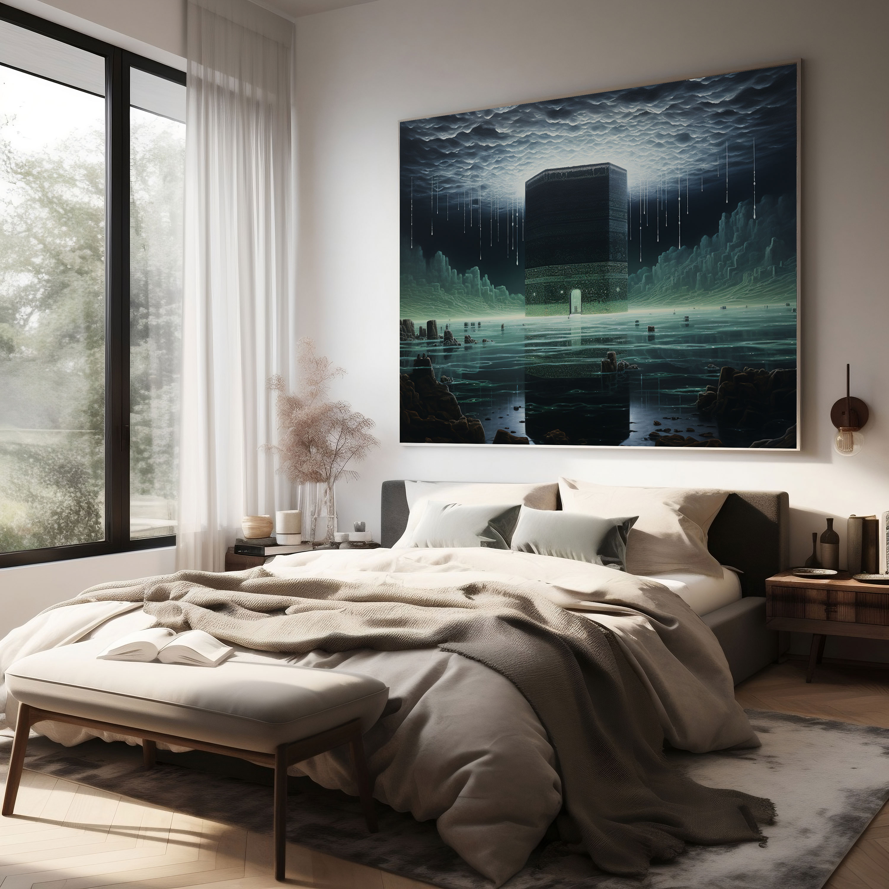 Kaaba Wall Decoration - Kaaba, Wall Decoration, Moonlit Sky, Kaaba