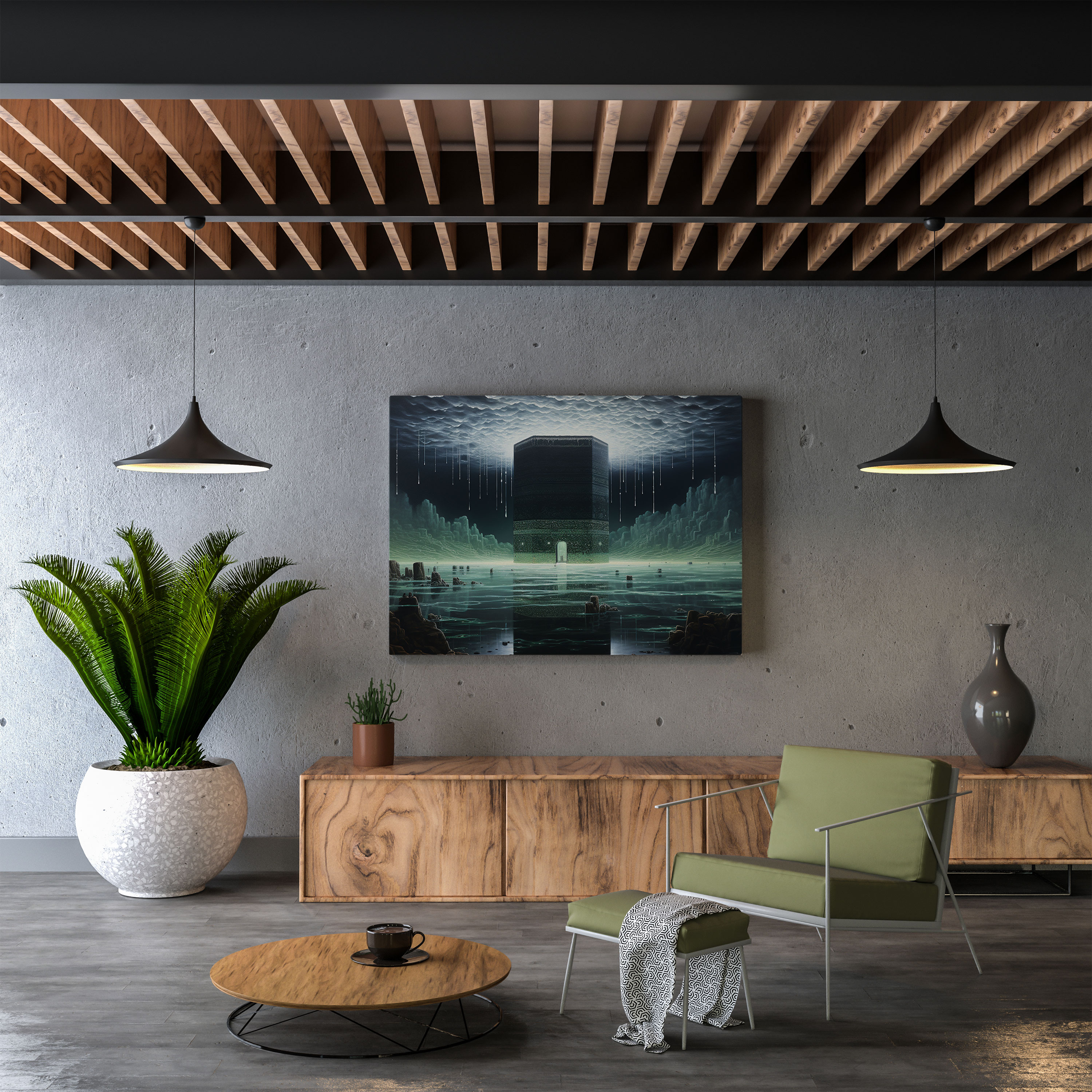 Kaaba Wall Decoration - Kaaba, Wall Decoration, Moonlit Sky, Kaaba