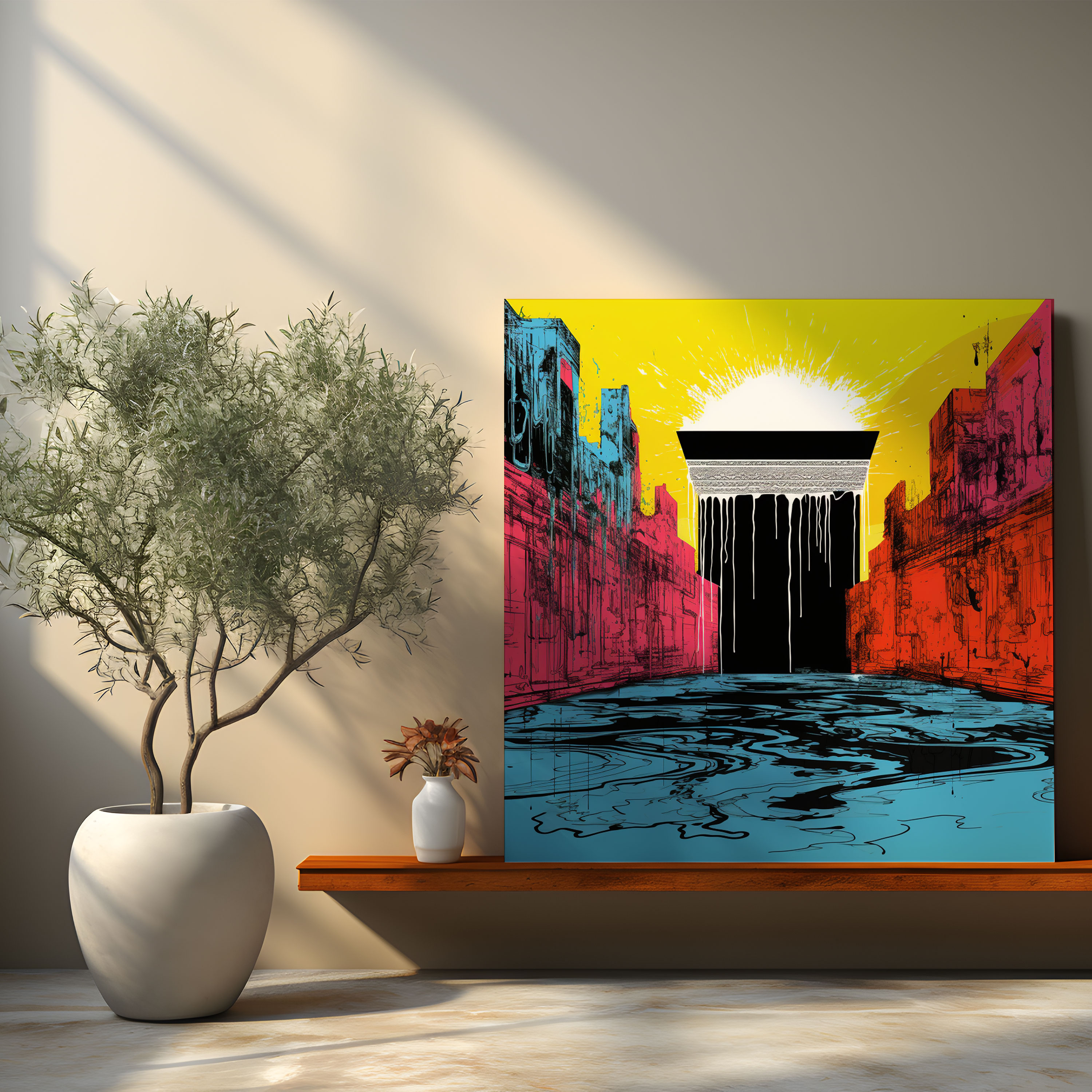 Kaaba Canvas Print - Kaaba, Pop Art, Vibrant Colors, Contemporary Design