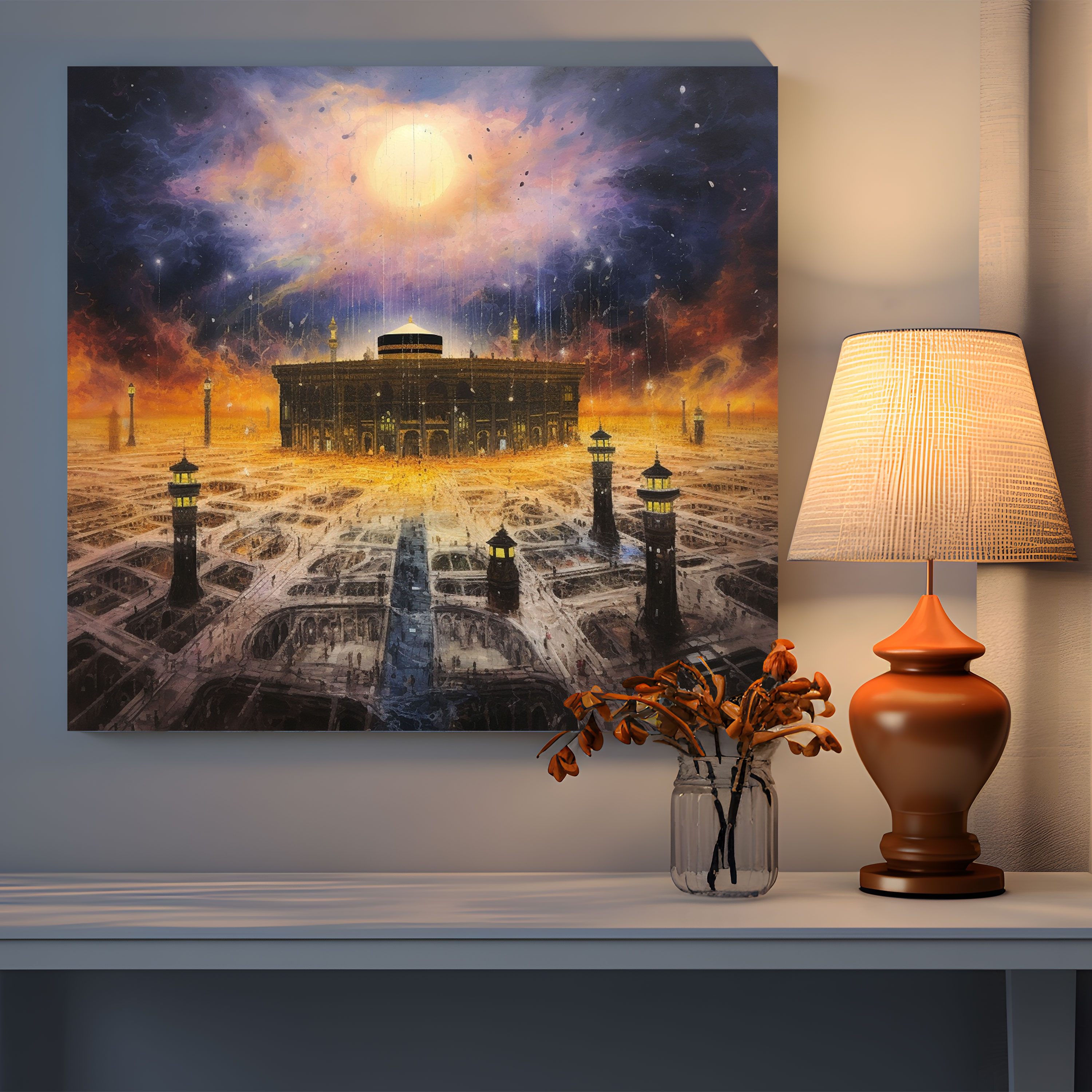 Kaaba Canvas Print - Kaaba, Wall Decoration, Vibrant Colors, Canvas Print