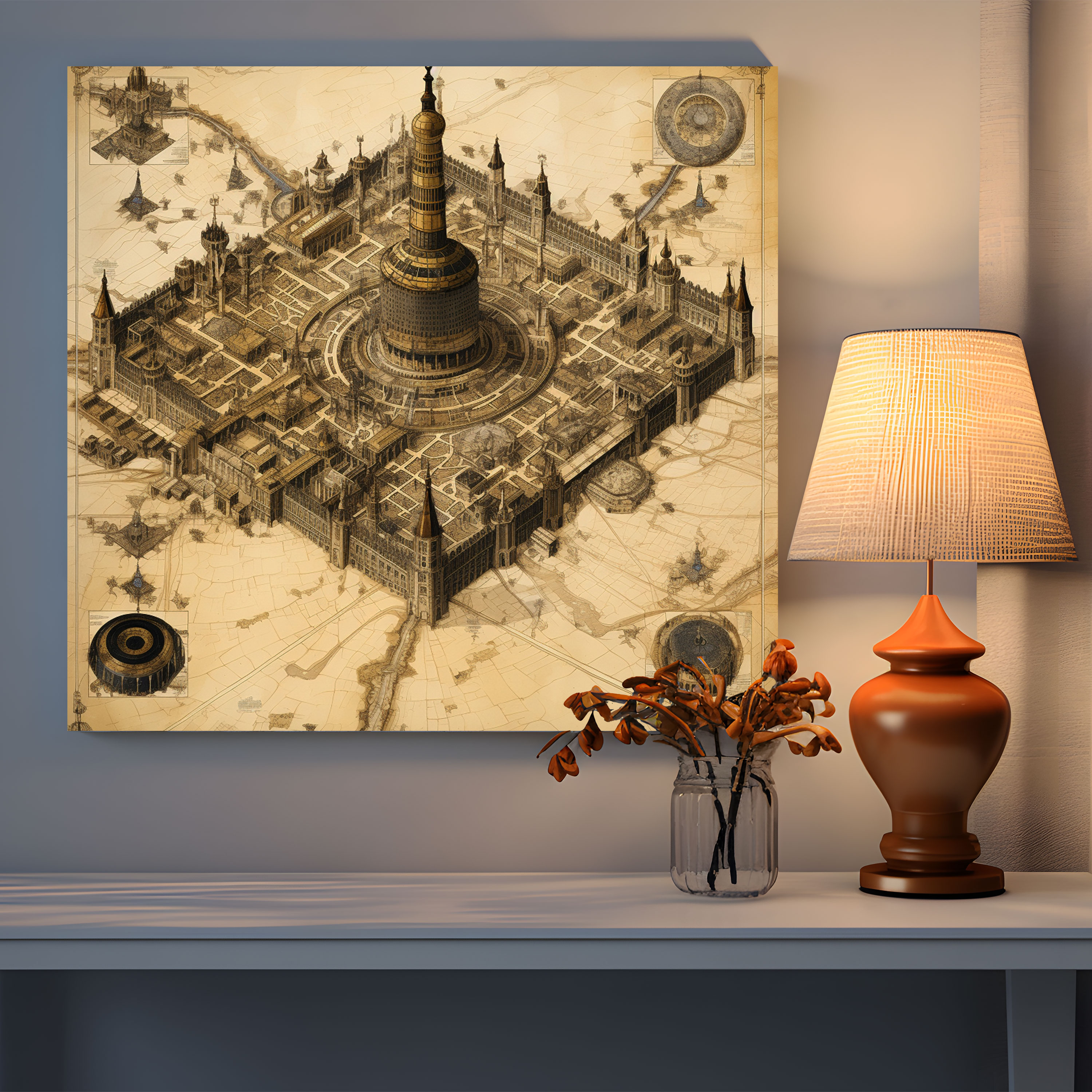 Kaaba Wall Decoration - Kaaba, Antique-Style, Wall Art, Canvas Print
