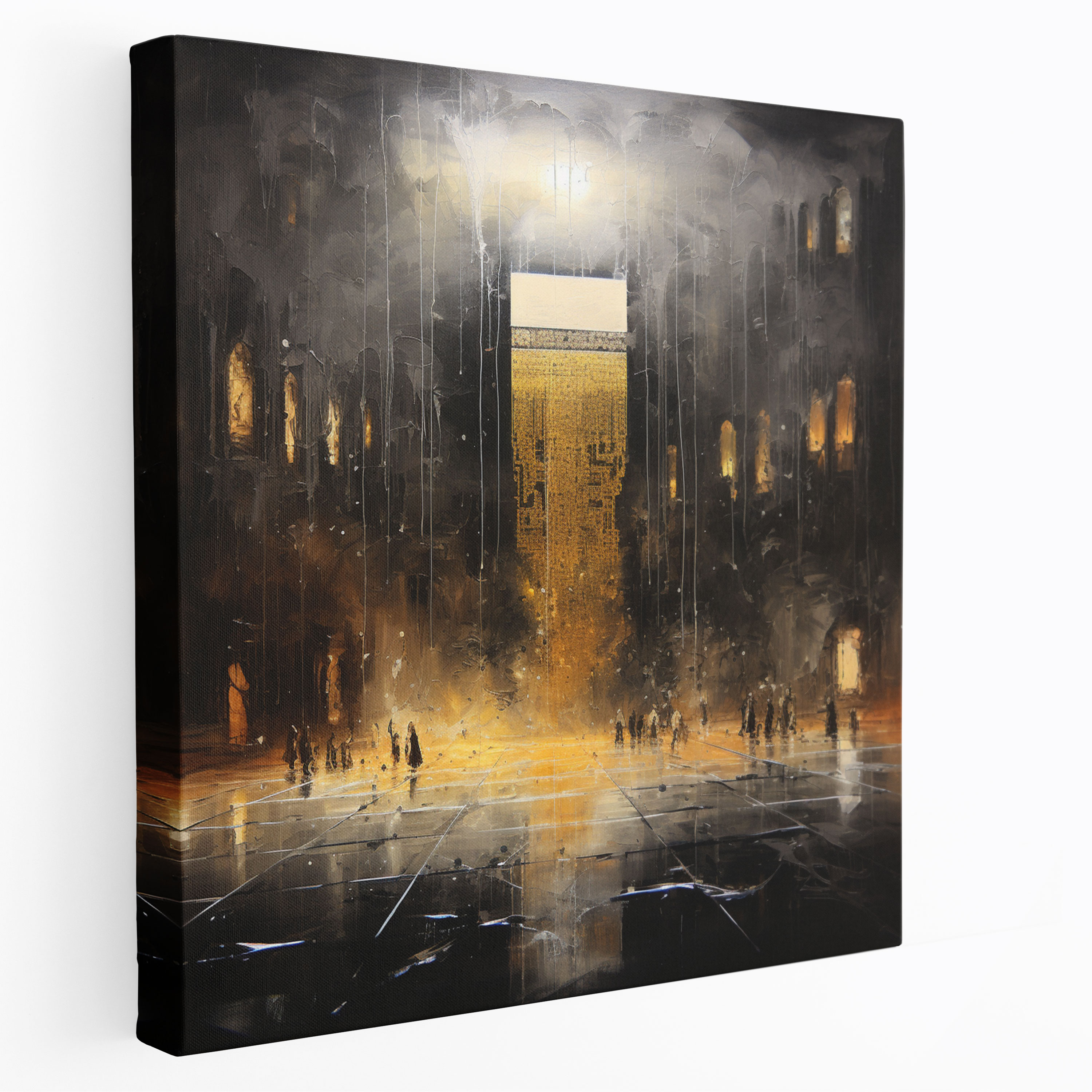 Kaaba Contemporary Canvas Print - Kaaba, Wall Decoration, Abstract Representation, Wall Art