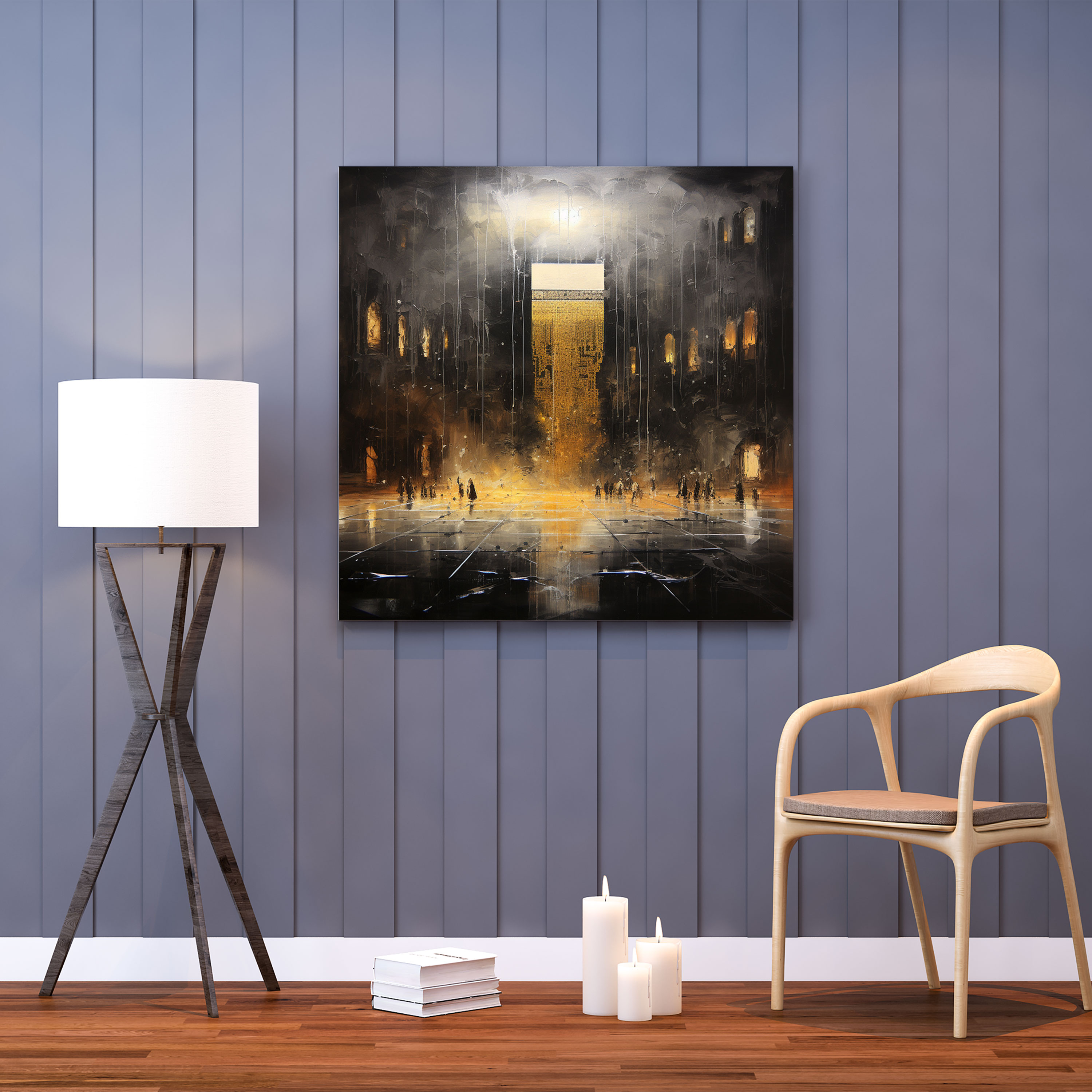 Kaaba Contemporary Canvas Print - Kaaba, Wall Decoration, Abstract Representation, Wall Art