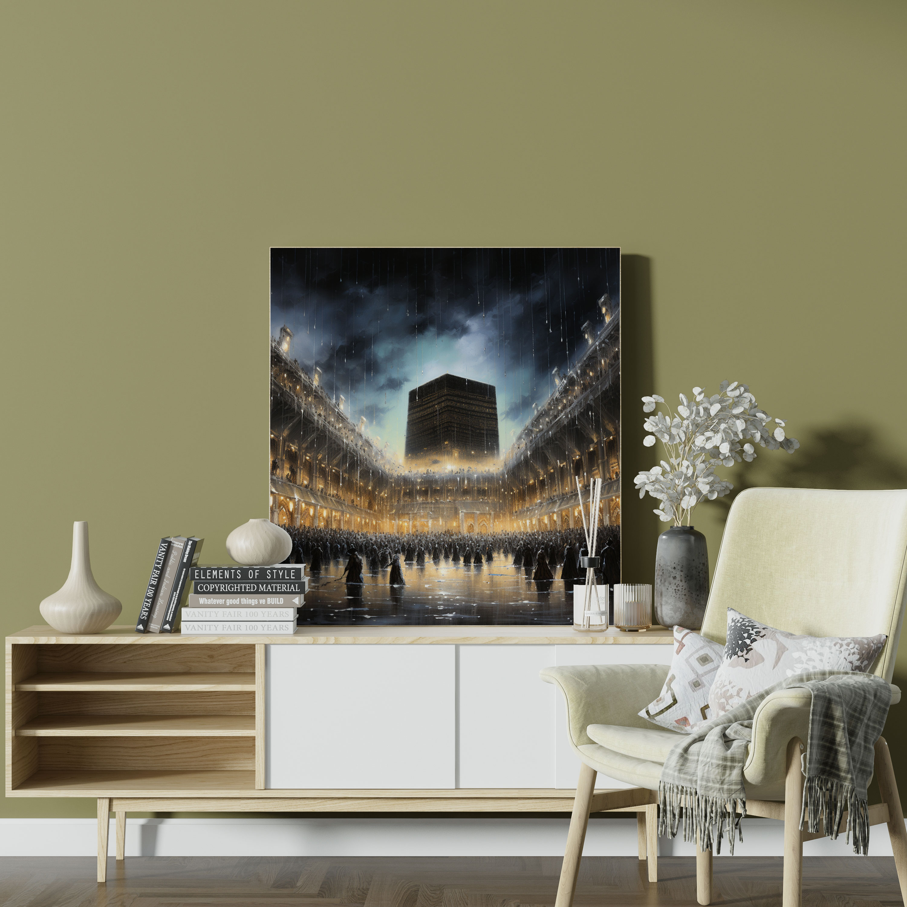 Kaaba Impressionistic Canvas Print - Kaaba, Wall Decoration, Spiritual Journey, Kaaba