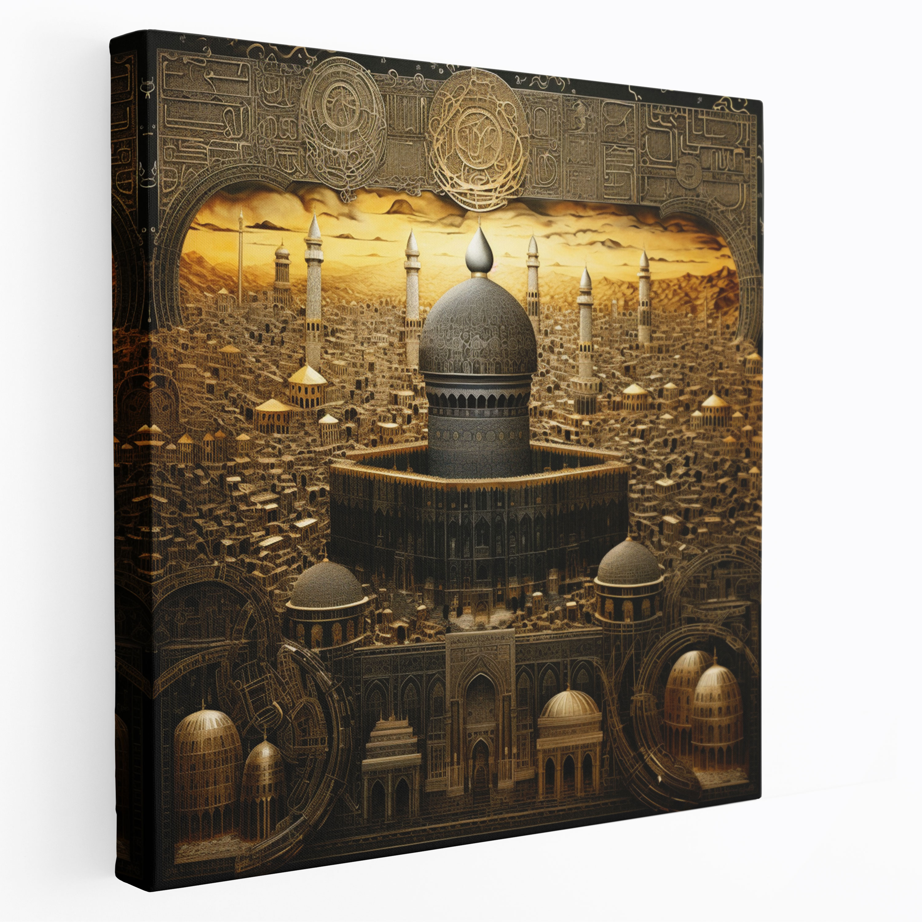 Kaaba Wall Art - Islamic Calligraphy Canvas Print - Kaaba, Canvas Print, Home Decoration, Wall Art