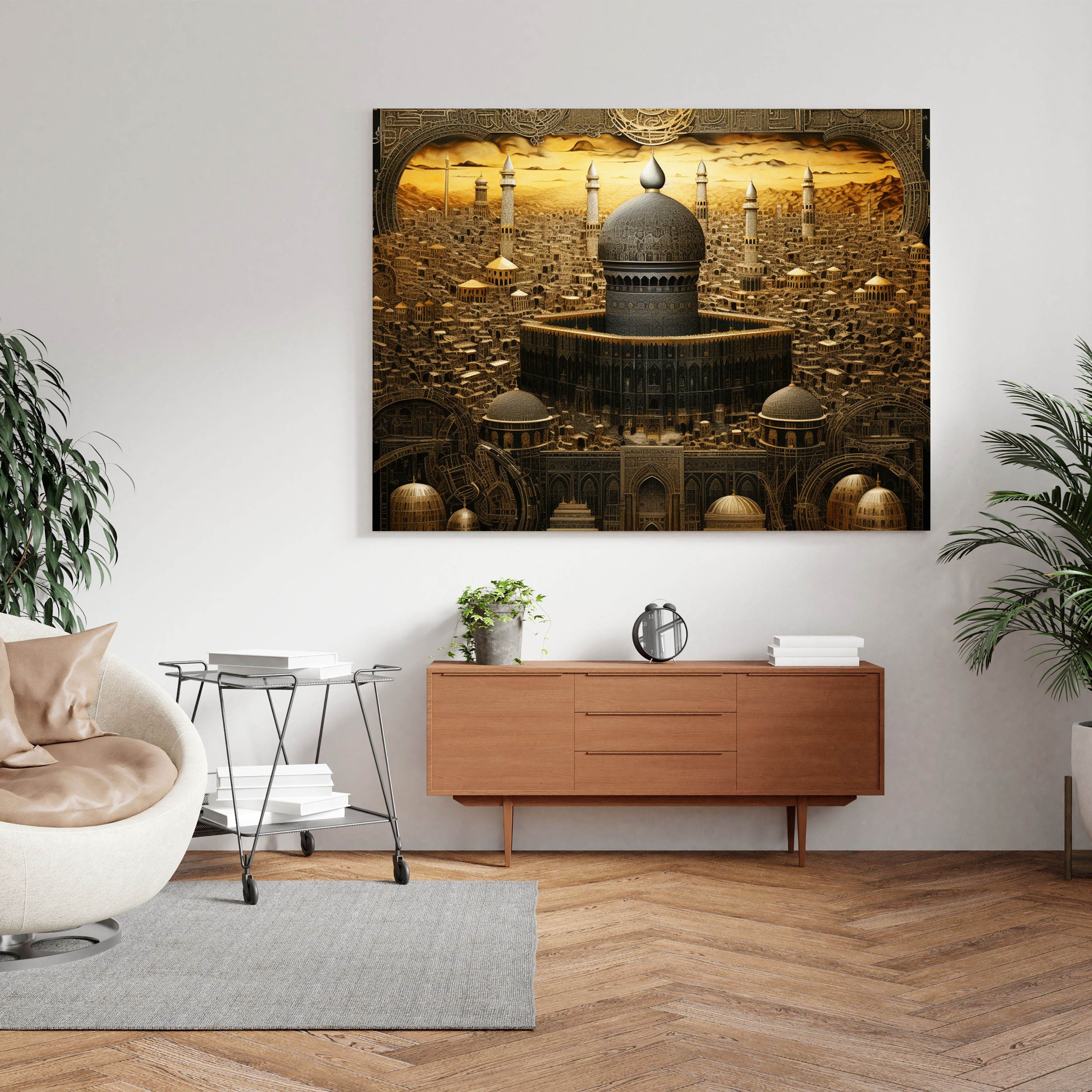 Kaaba Wall Art - Islamic Calligraphy Canvas Print - Kaaba, Canvas Print, Home Decoration, Wall Art
