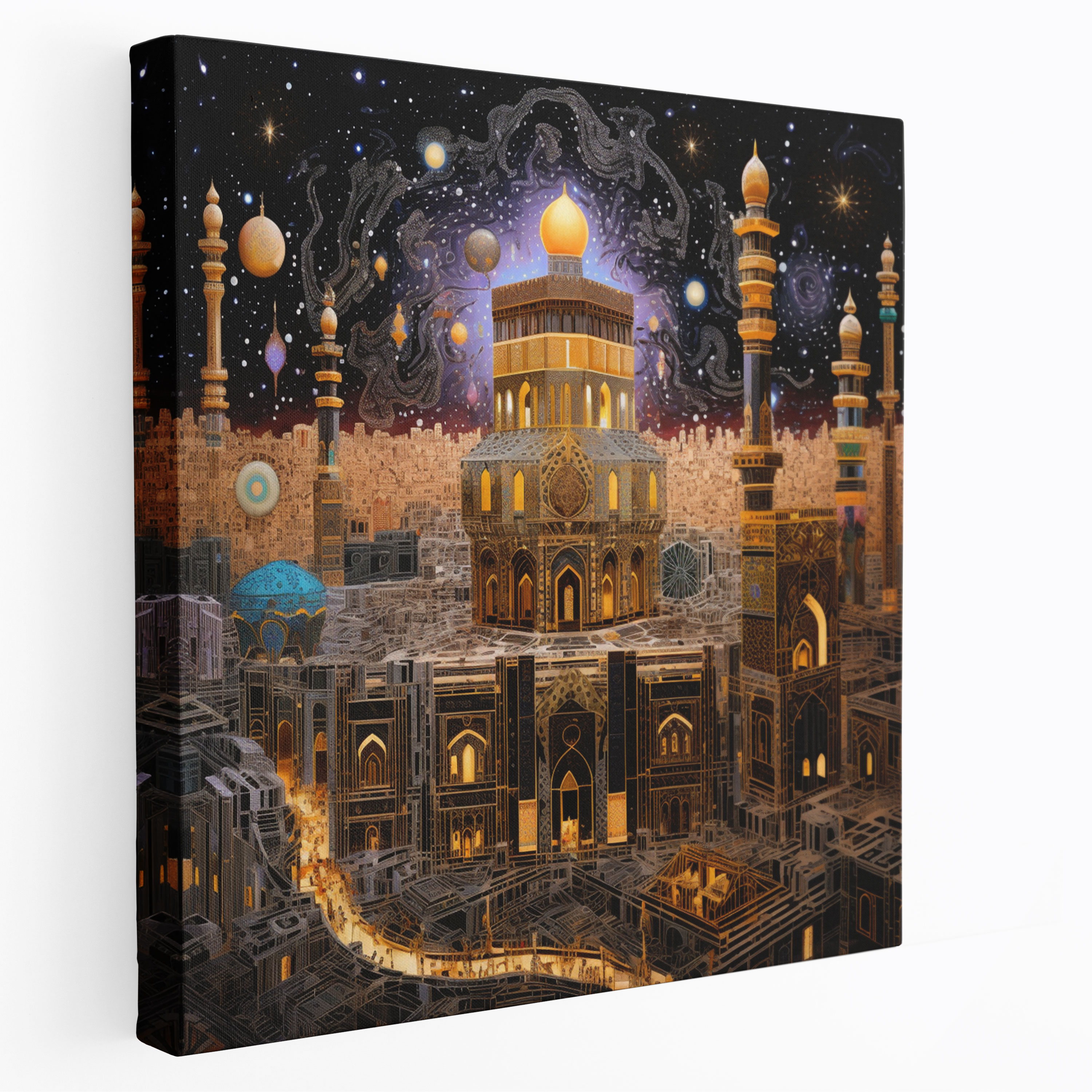 Kaaba Canvas Print - Mosaic Art Wall Decoration - Kaaba, Wall Art, Kaaba, Visually Captivating