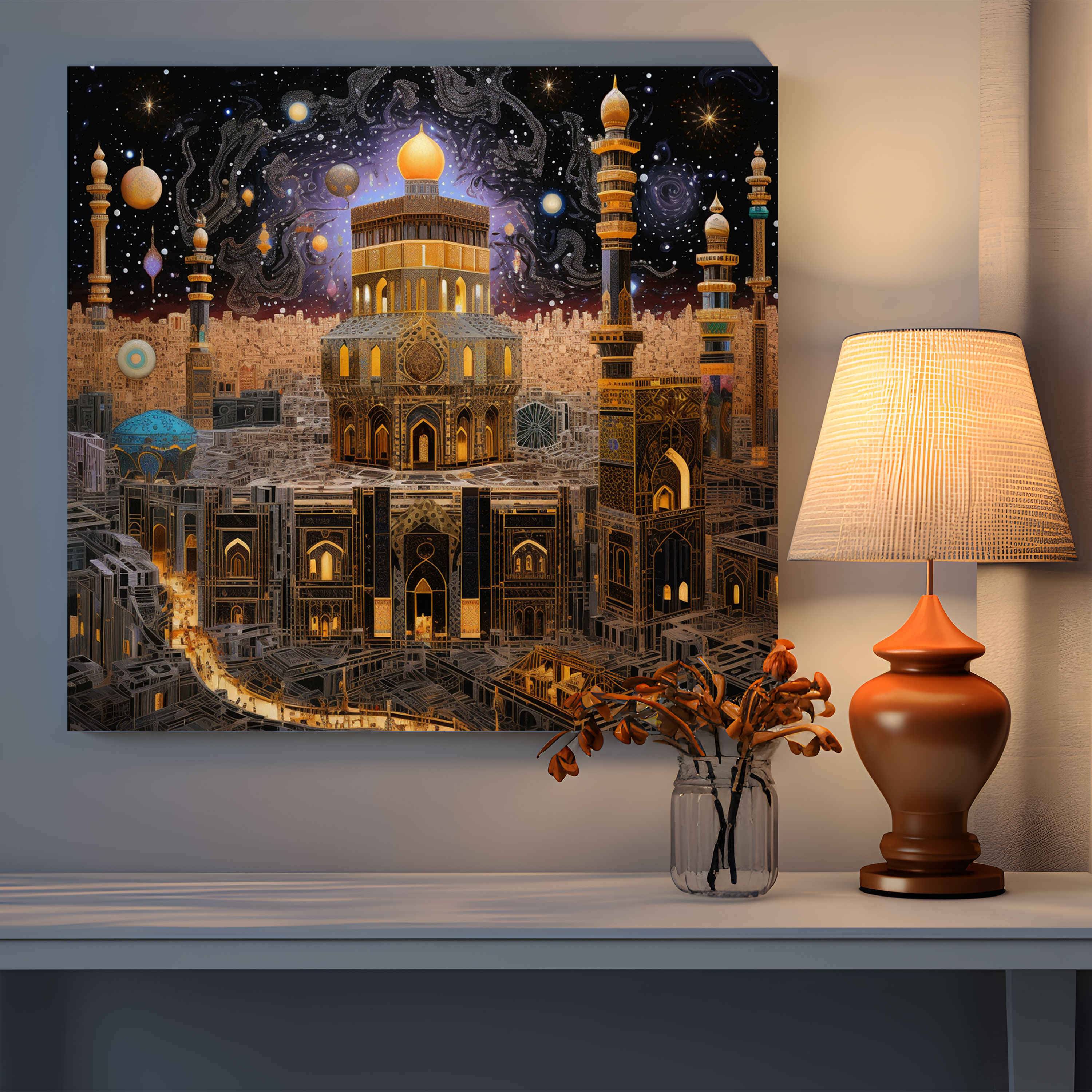 Kaaba Canvas Print - Mosaic Art Wall Decoration - Kaaba, Wall Art, Kaaba, Visually Captivating