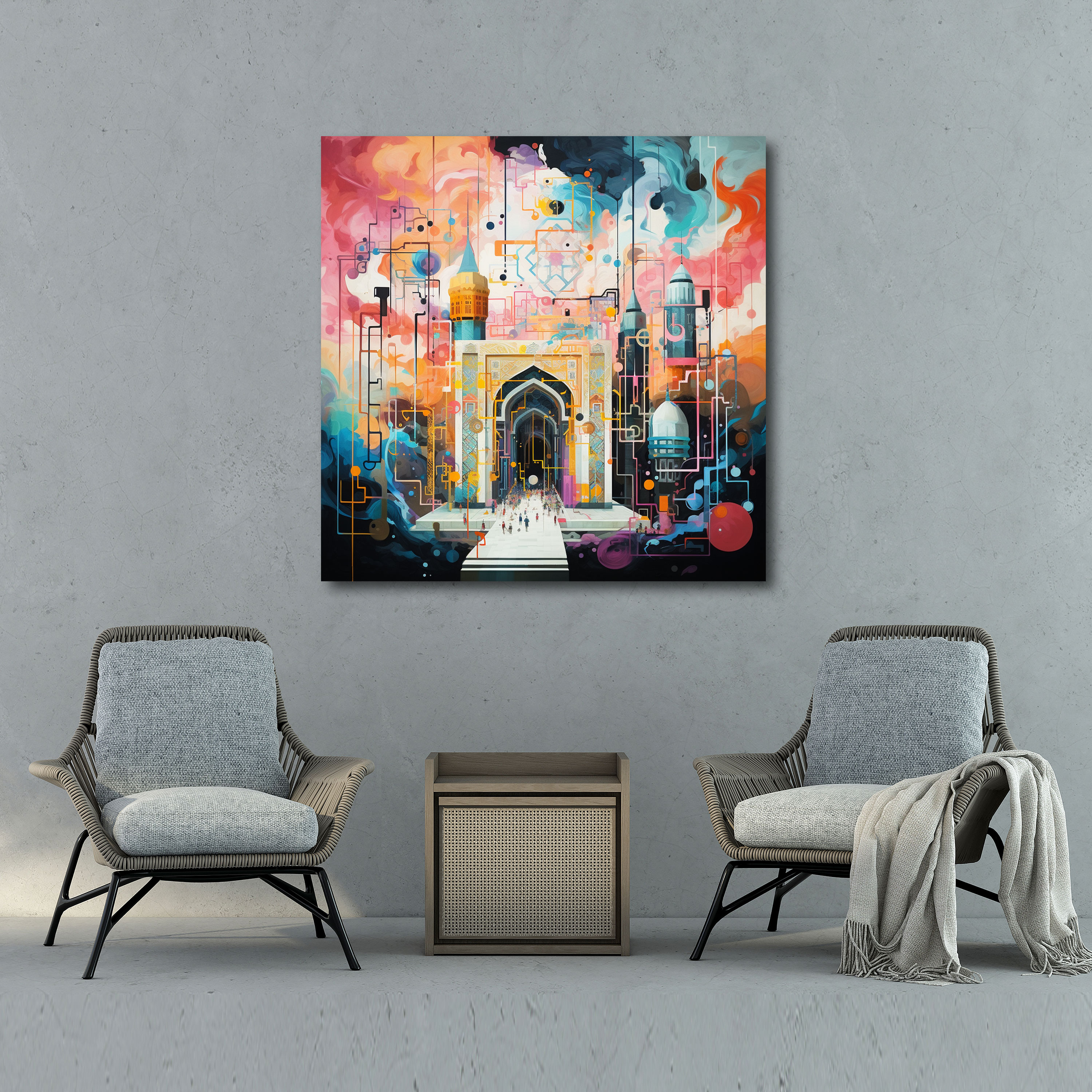 Kaaba Canvas Print - Kaaba, Wall Decoration, Geometric Shapes, Home Decoration