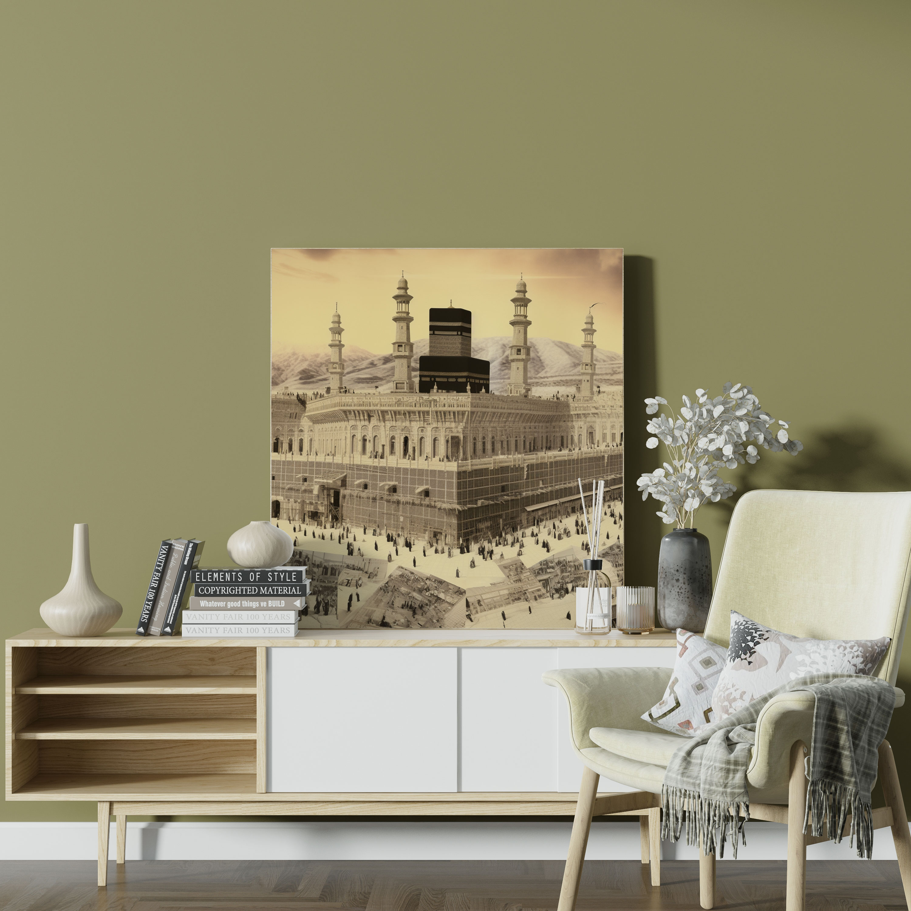 Kaaba Wall Decoration - Vintage Photograph Collage - Canvas Print - Kaaba, Historical Significance, Canvas Print, Collage