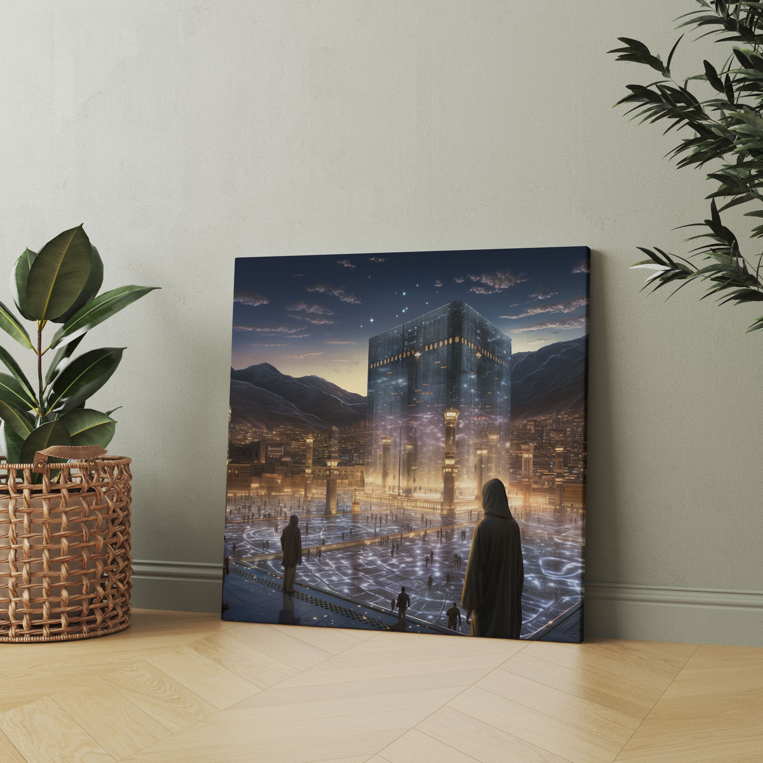 Kaaba Twilight Wall Decoration - Kaaba, Twilight, Canvas Wall Art, Kaaba