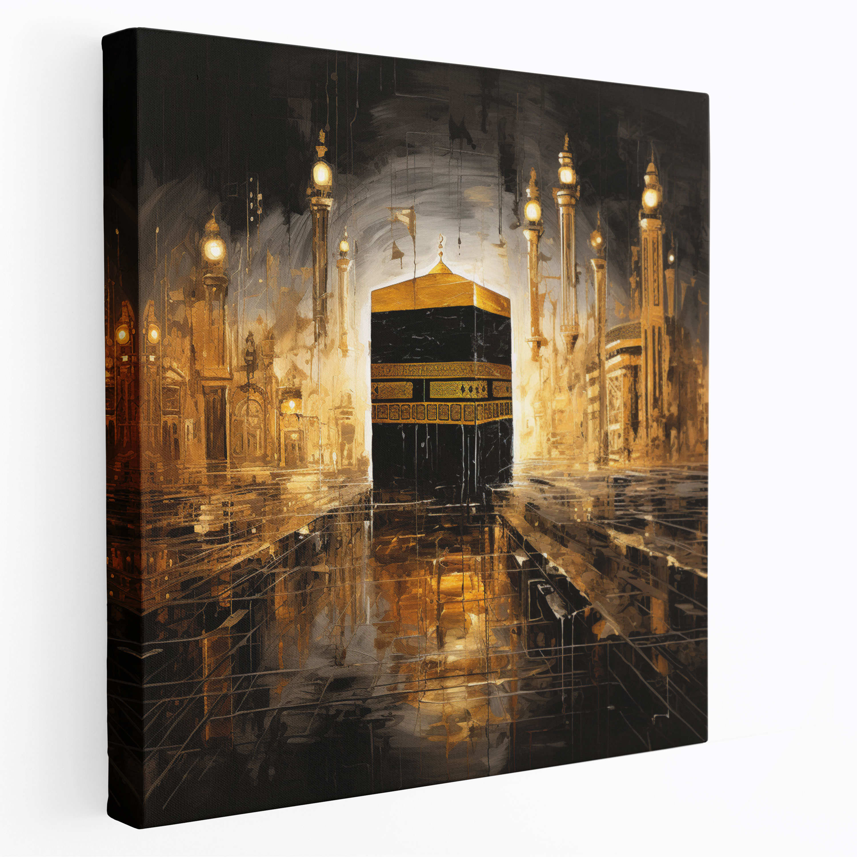 Abstract Kaaba Wall Decoration - Kaaba, Kaaba, Eye-Catching, Canvas