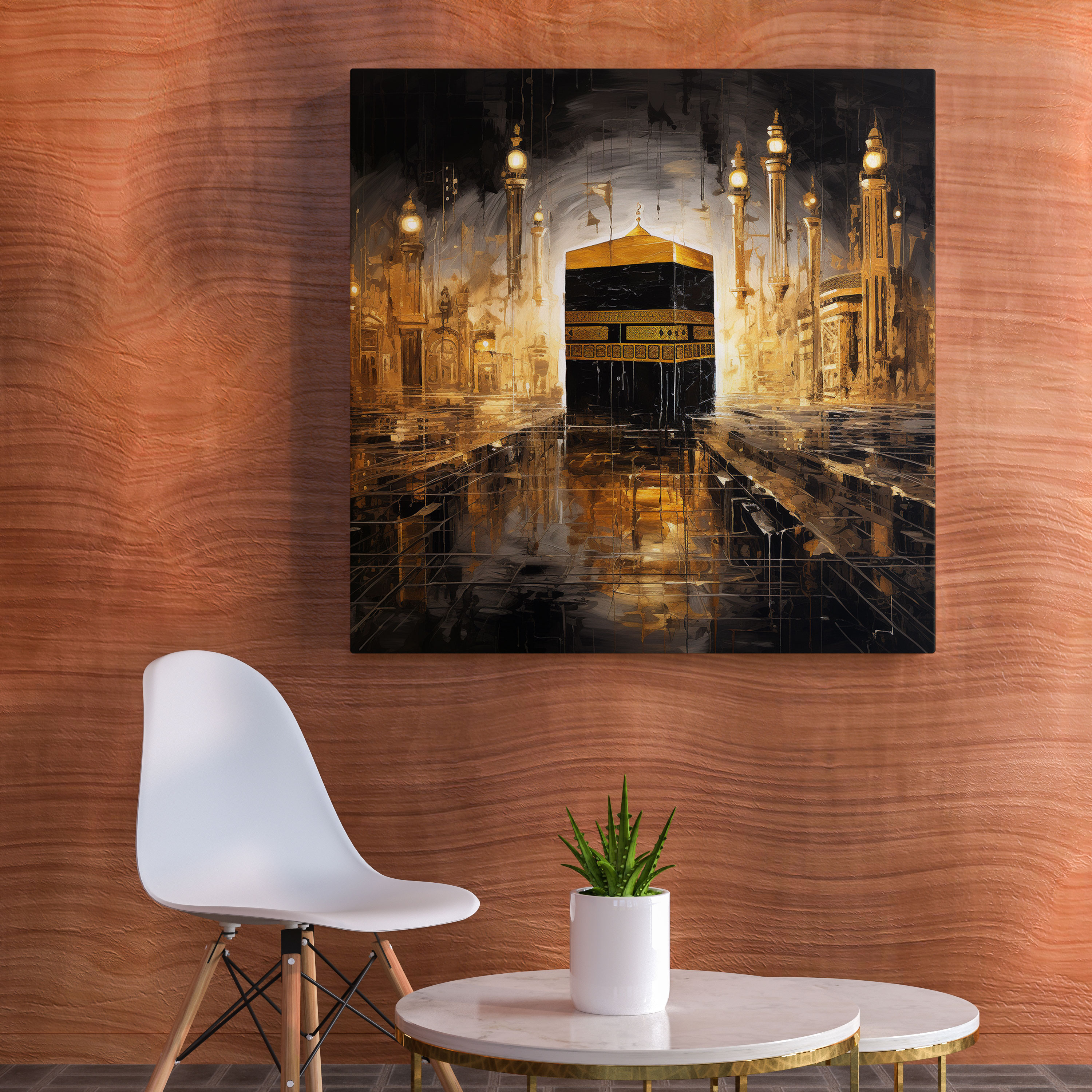Abstract Kaaba Wall Decoration - Kaaba, Kaaba, Eye-Catching, Canvas