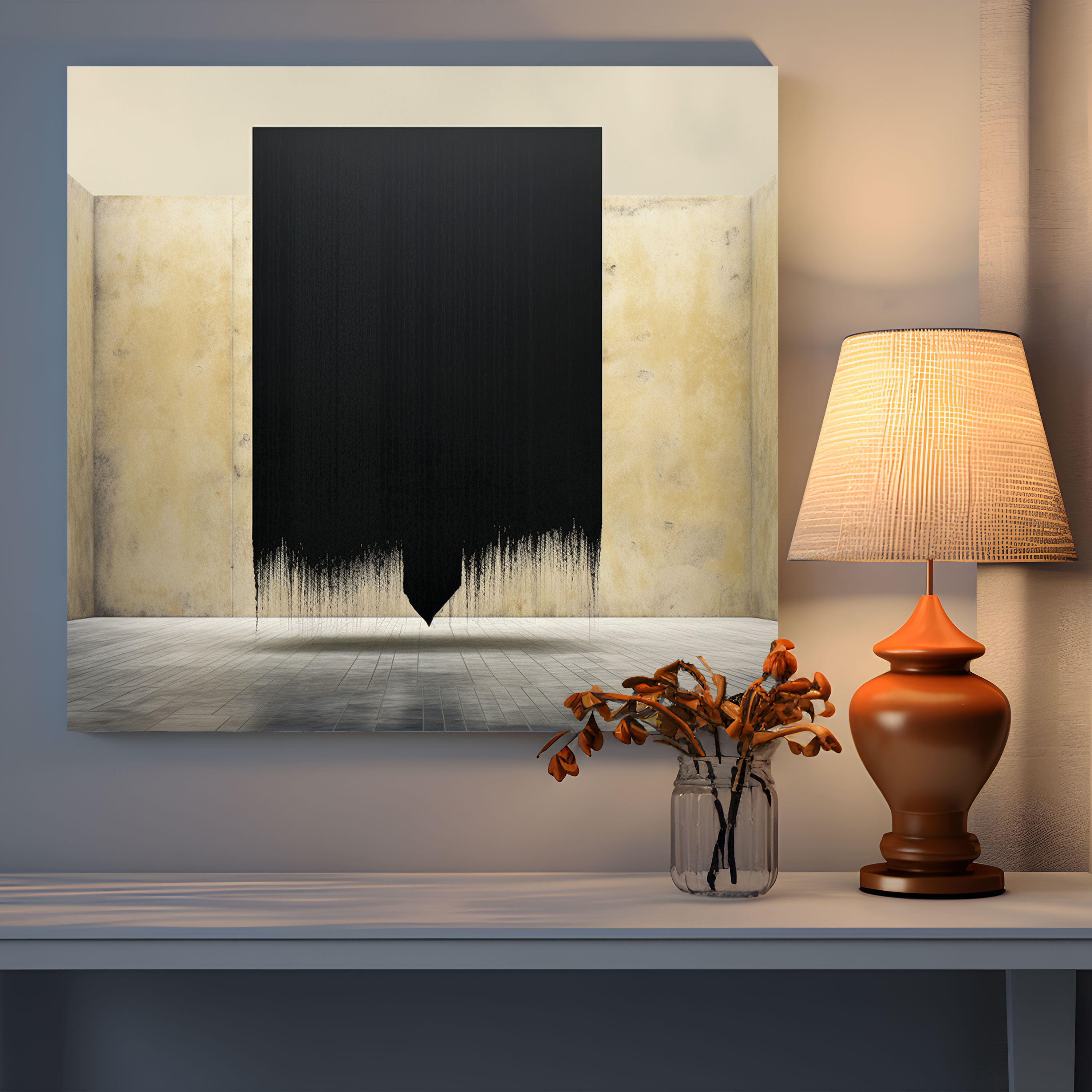 Kaaba Minimalist Wall Decoration - Kaaba, Canvas Wall Art, Clean Lines, Calm
