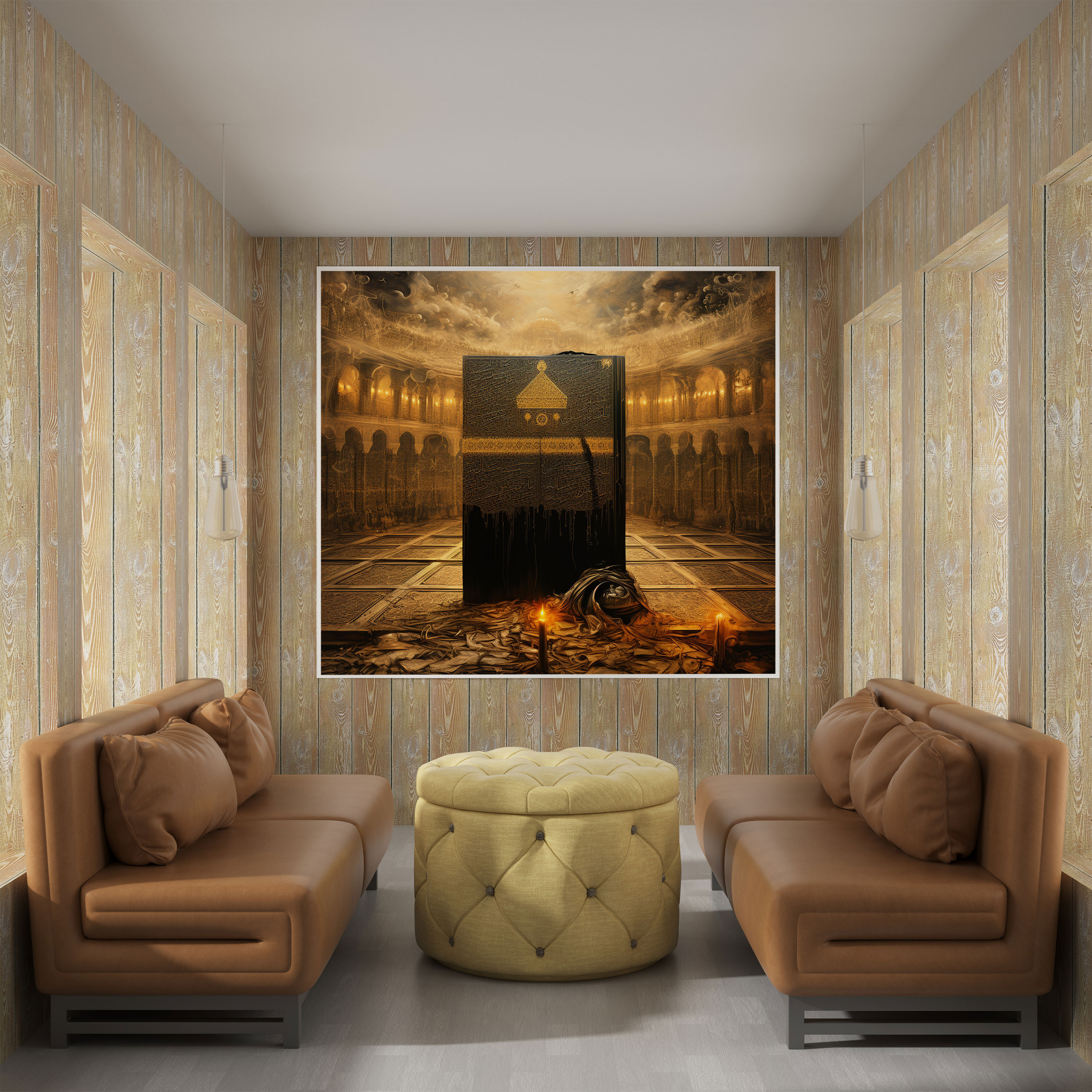 Kaaba Wall Decoration - Kaaba, Islamic Calligraphy, Canvas, Elegant Script