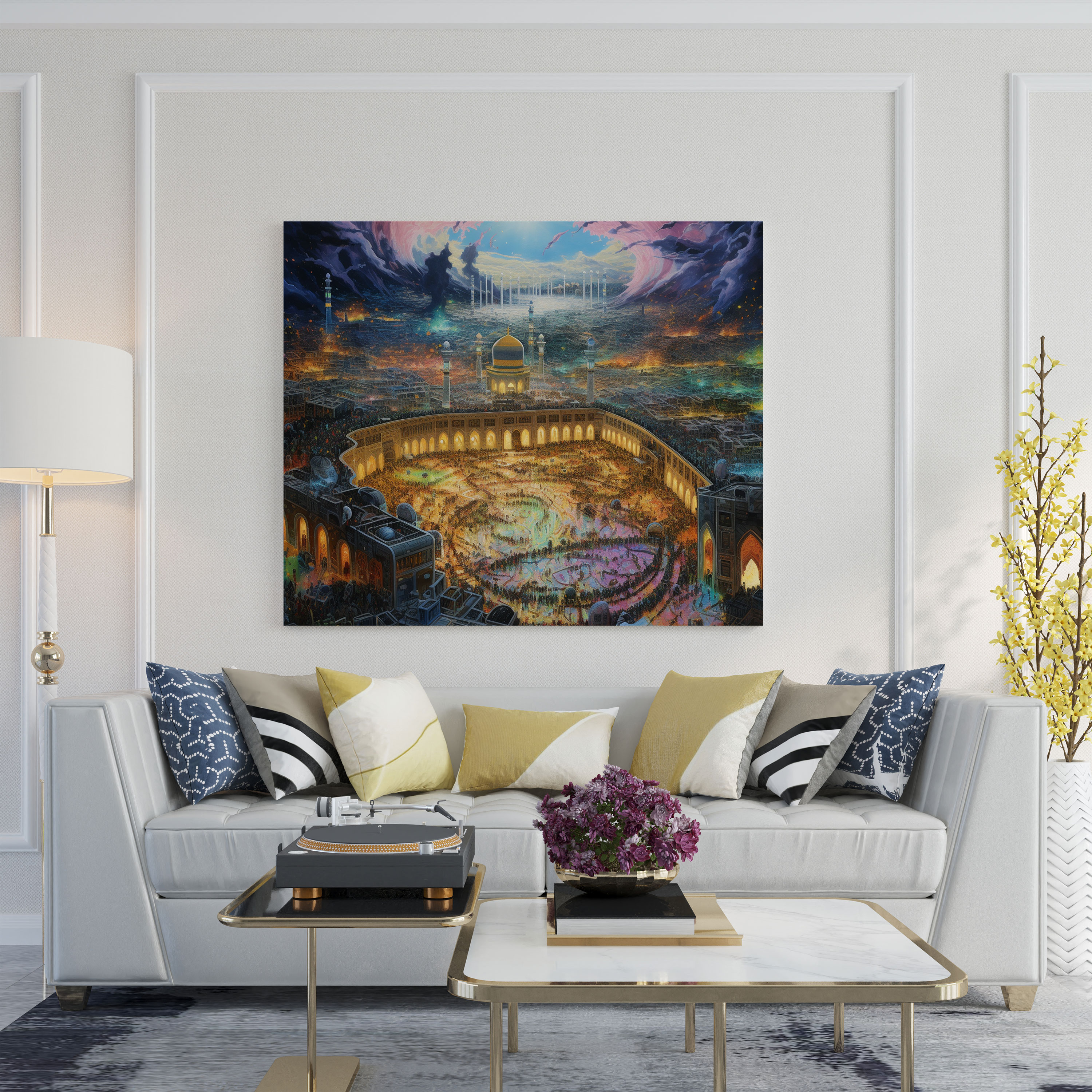 Kaaba Canvas Print - Vibrant And Colorful Painting - Kaaba, Vibrant, Painting, Canvas Wall Art