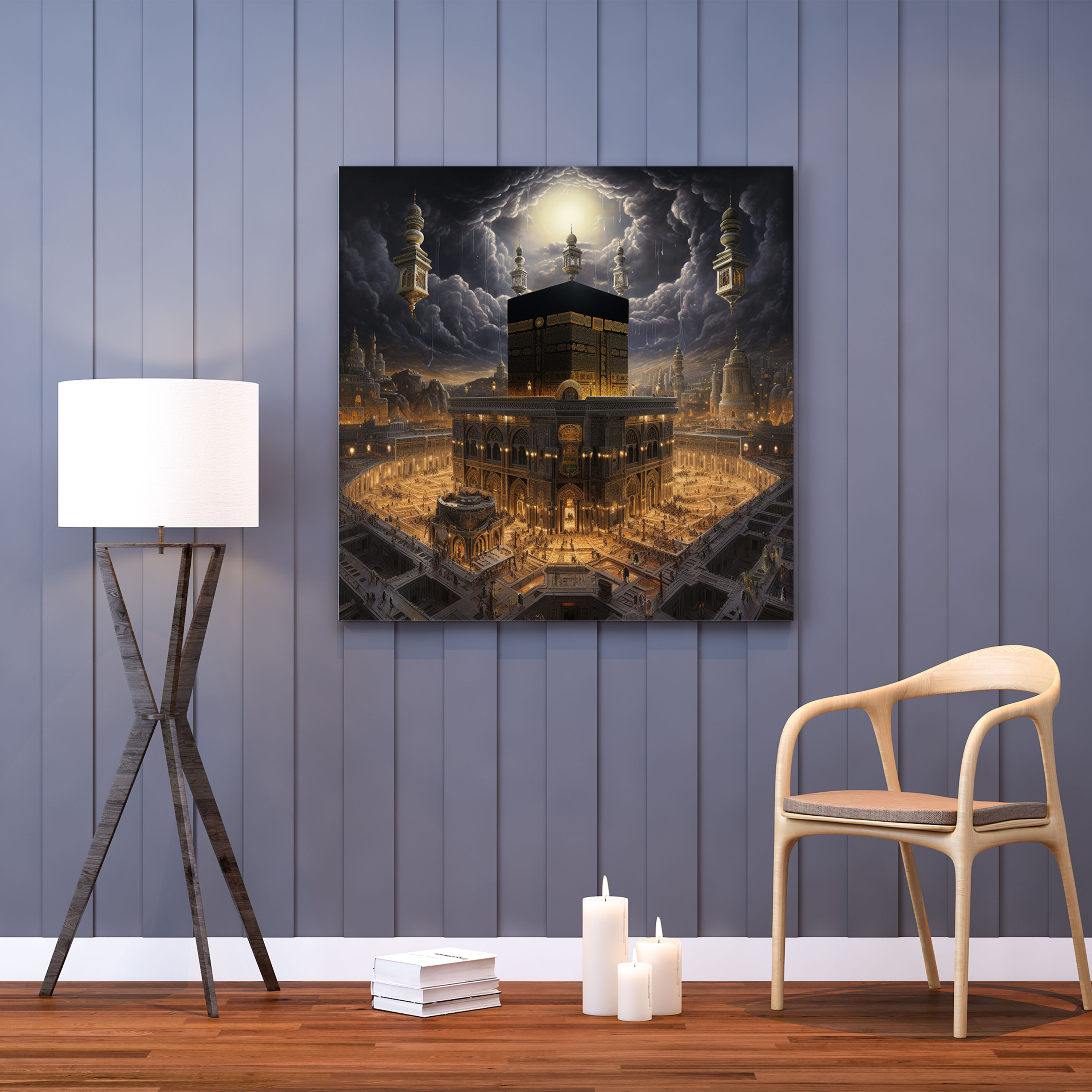 Kaaba Canvas Print - Traditional Hand-Painted Artwork - Kaaba, Canvas Wall Art, Wall Decoration, Canvas
