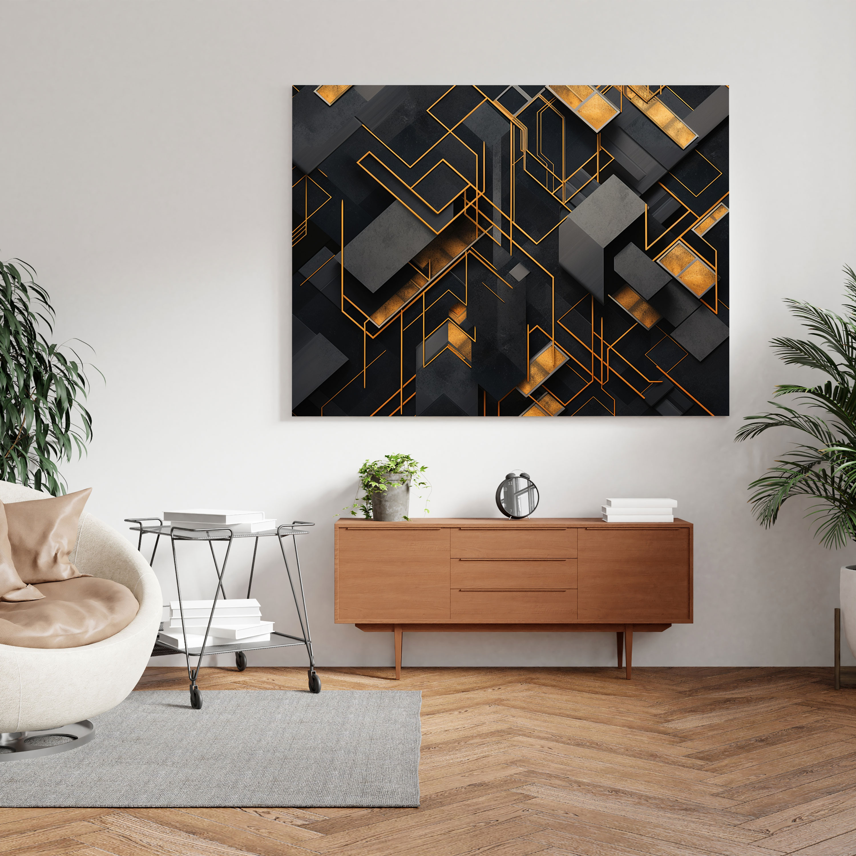 Kaaba Wall Art - Contemporary Geometric Design - Kaaba, Wall Decoration, Kaaba, Architectural Structure