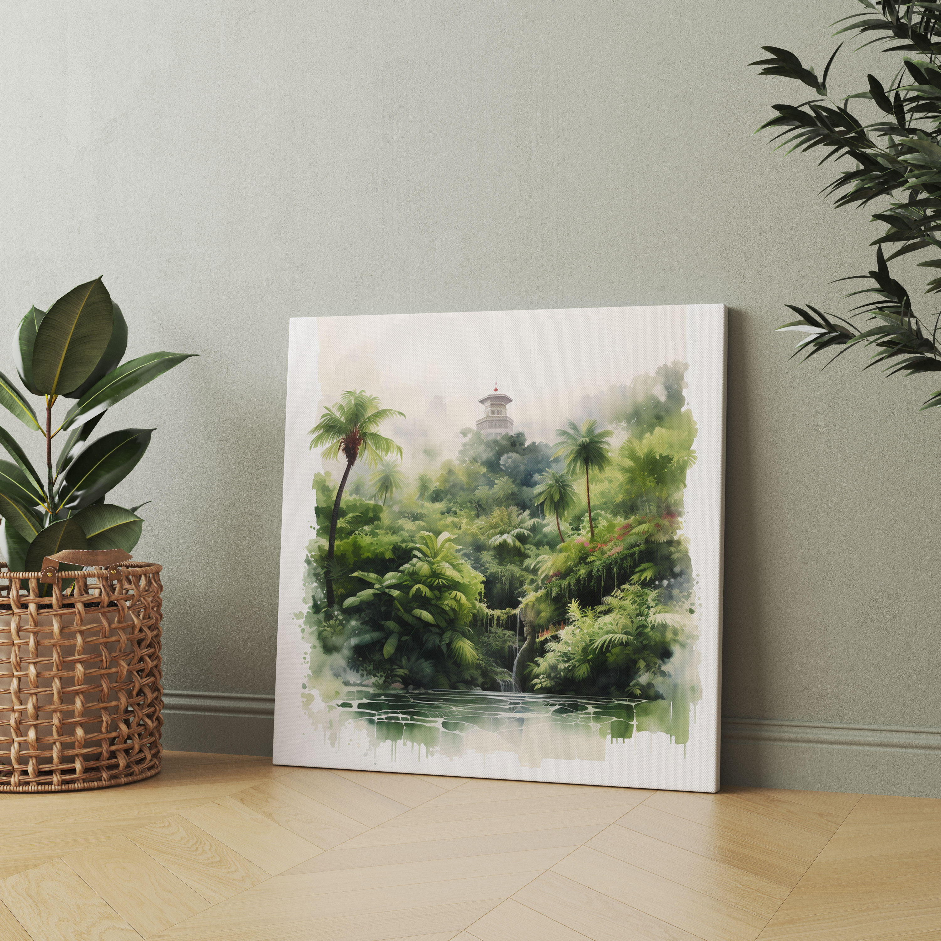 Kaaba Canvas Print - Serene Watercolor Painting - Kaaba, Kaaba, Canvas Print, Watercolor Painting