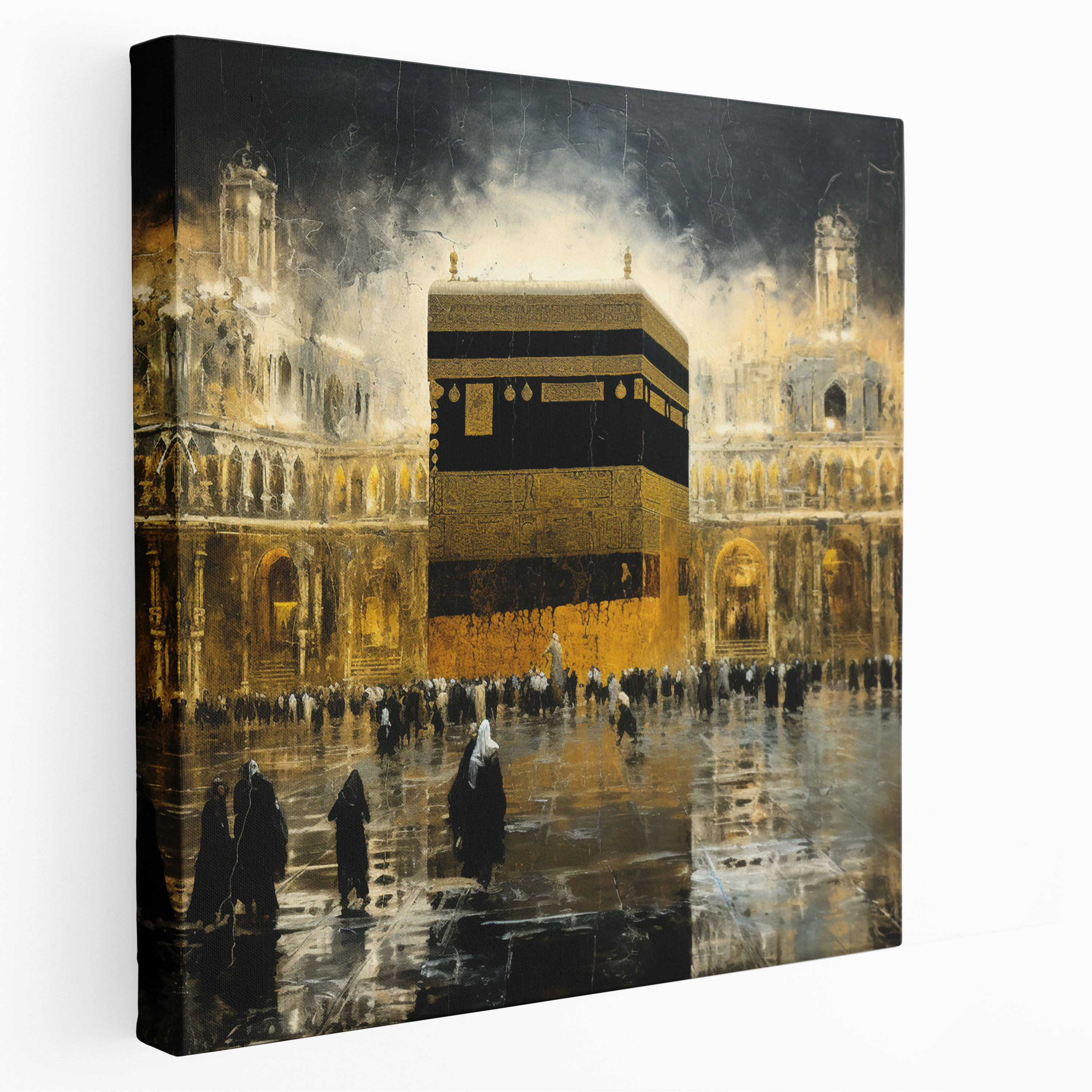 Kaaba Wall Art - Contemporary Mixed Media Artwork - Kaaba, Home Decoration, Canvas Wall Art, Wall Art