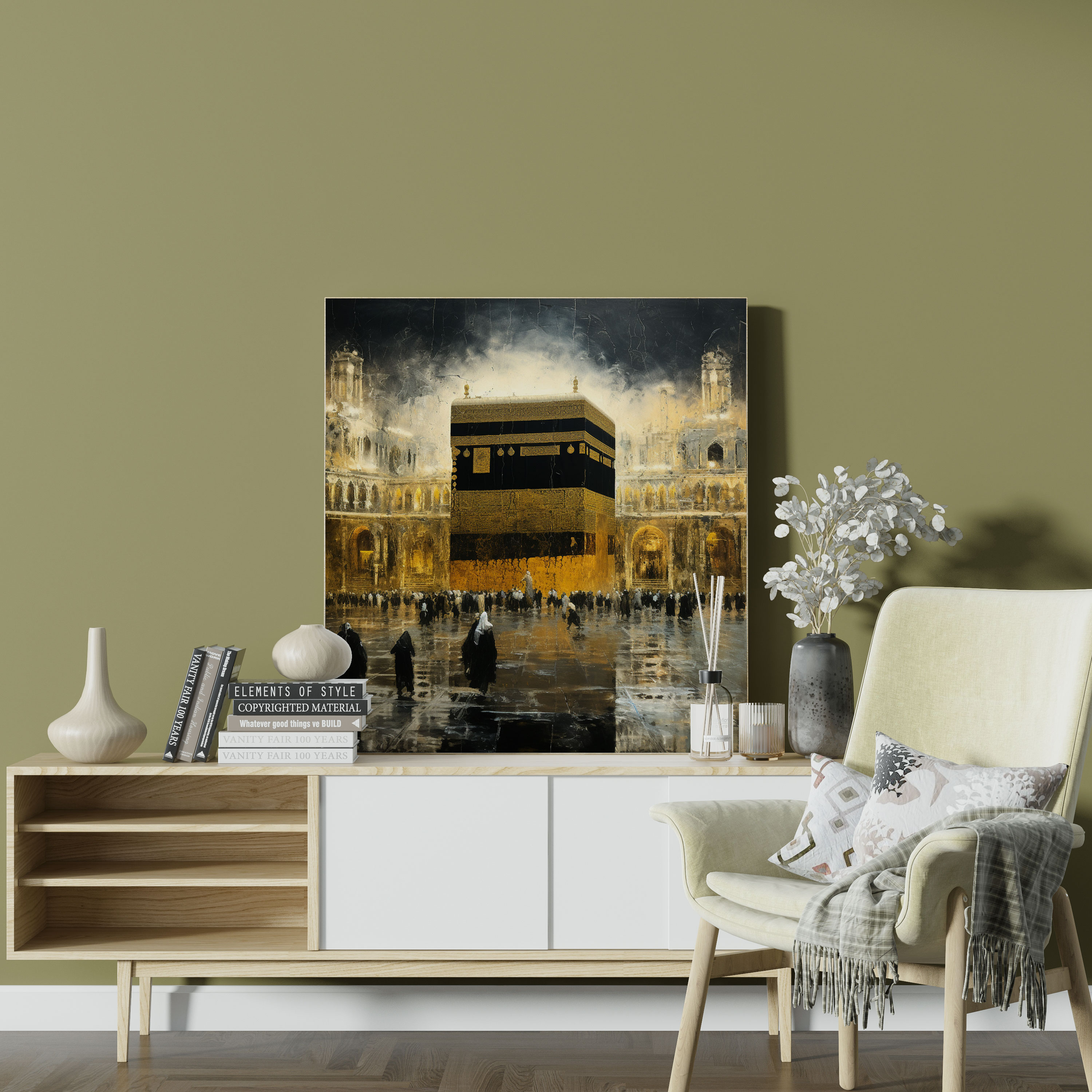 Kaaba Wall Art - Contemporary Mixed Media Artwork - Kaaba, Home Decoration, Canvas Wall Art, Wall Art