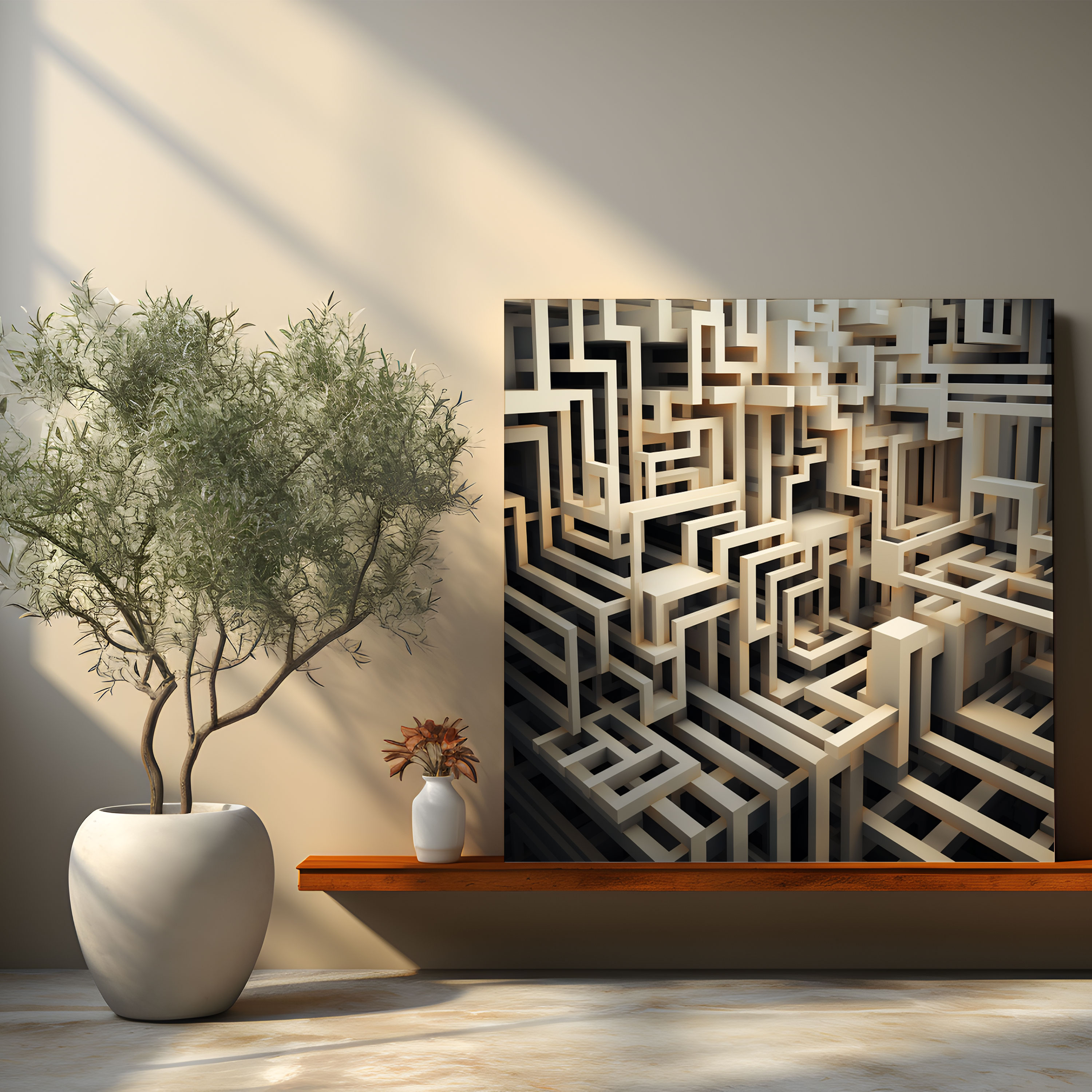 Kaaba Wall Art - Kaaba, Wall Art, Geometric Patterns, Canvas