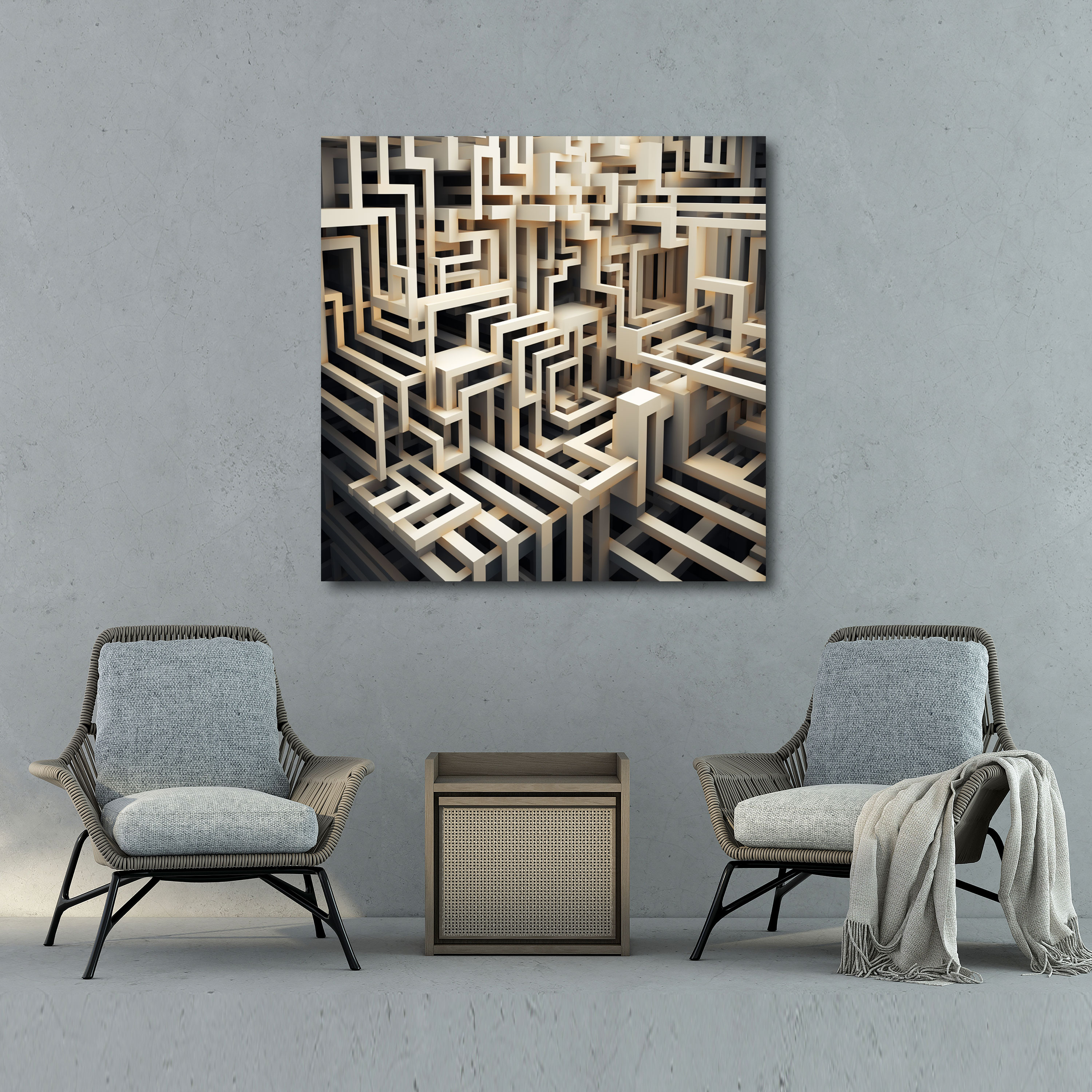Kaaba Wall Art - Kaaba, Wall Art, Geometric Patterns, Canvas