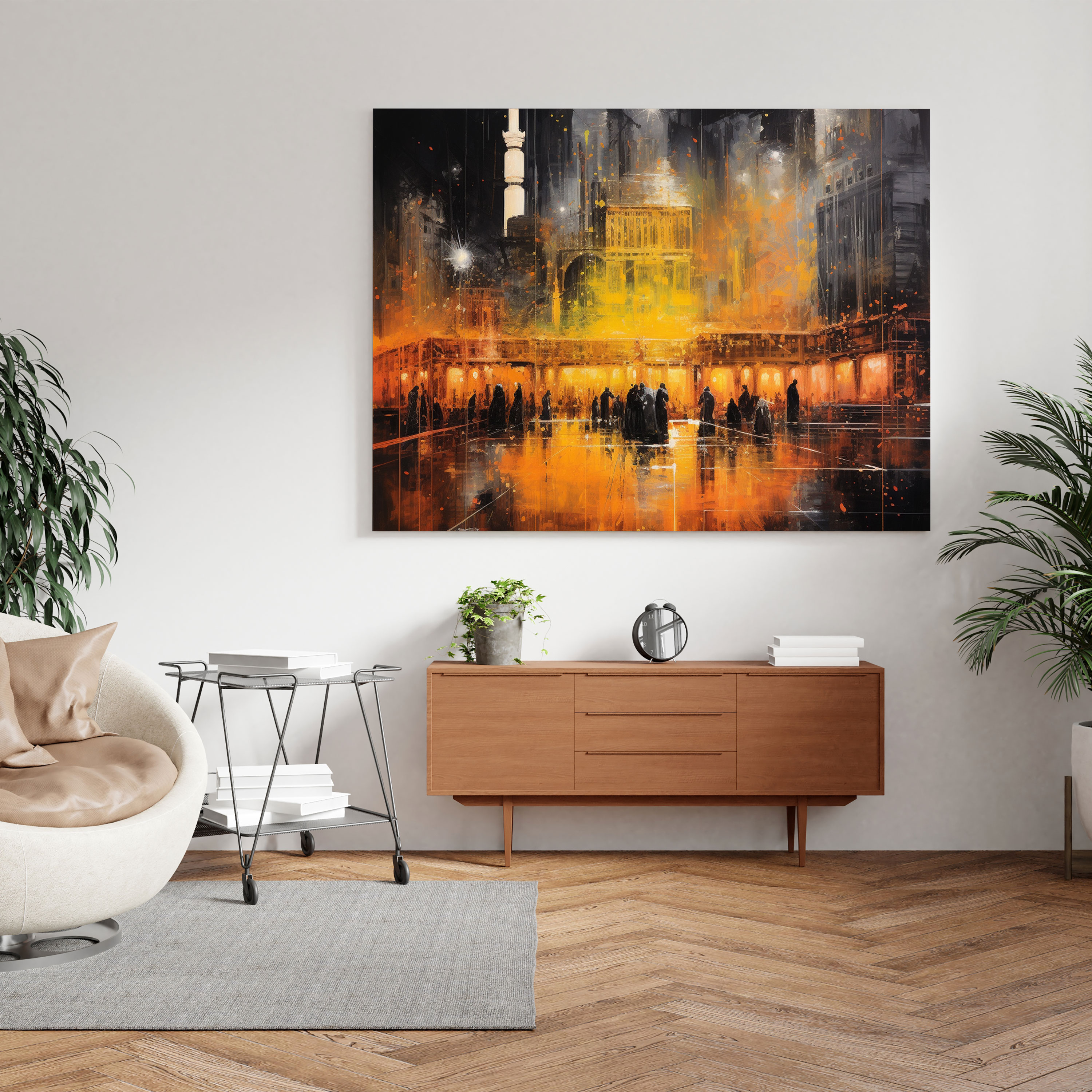 Kaaba Wall Art - Kaaba, Contemporary Abstract Painting, Canvas Wall Art, Spiritual Essence