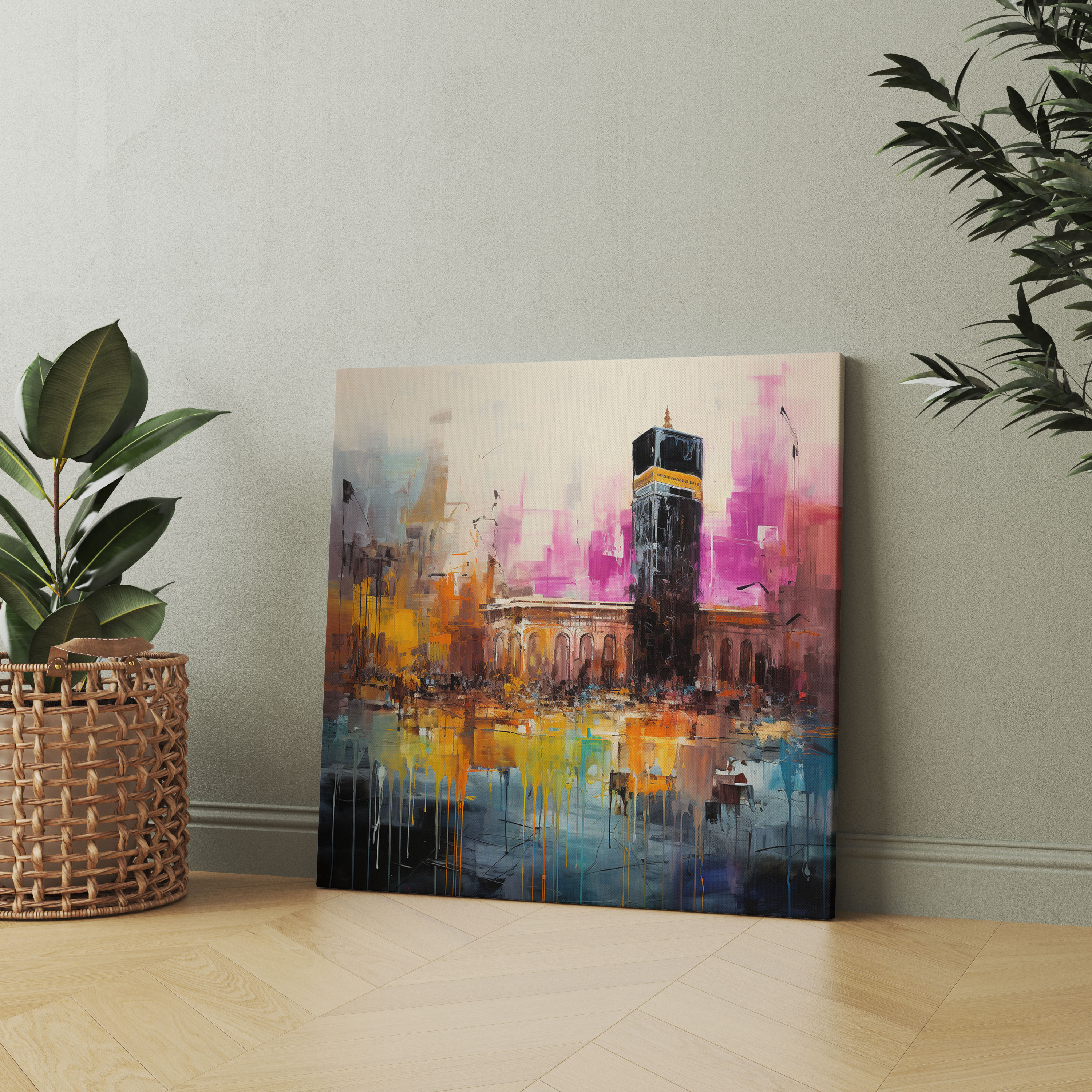 Kaaba Canvas Print - Kaaba, Vibrant Colors, Bold Brushstrokes, Canvas