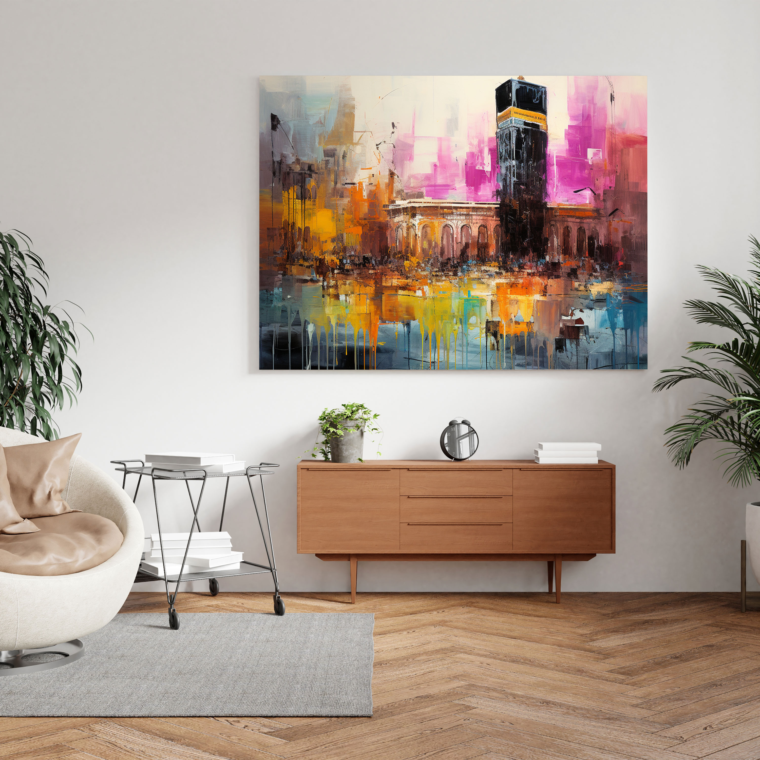Kaaba Canvas Print - Kaaba, Vibrant Colors, Bold Brushstrokes, Canvas