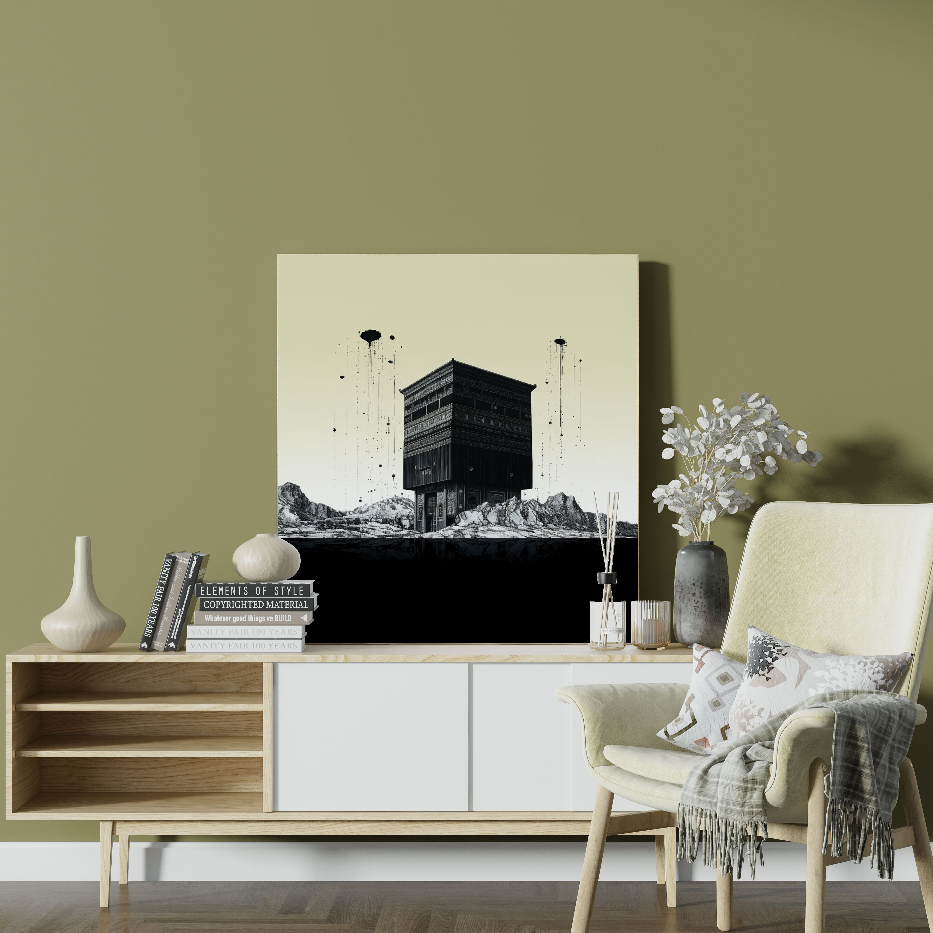 Kaaba Wall Decoration - Kaaba, Minimalist Illustration, Kaaba, Home Decoration