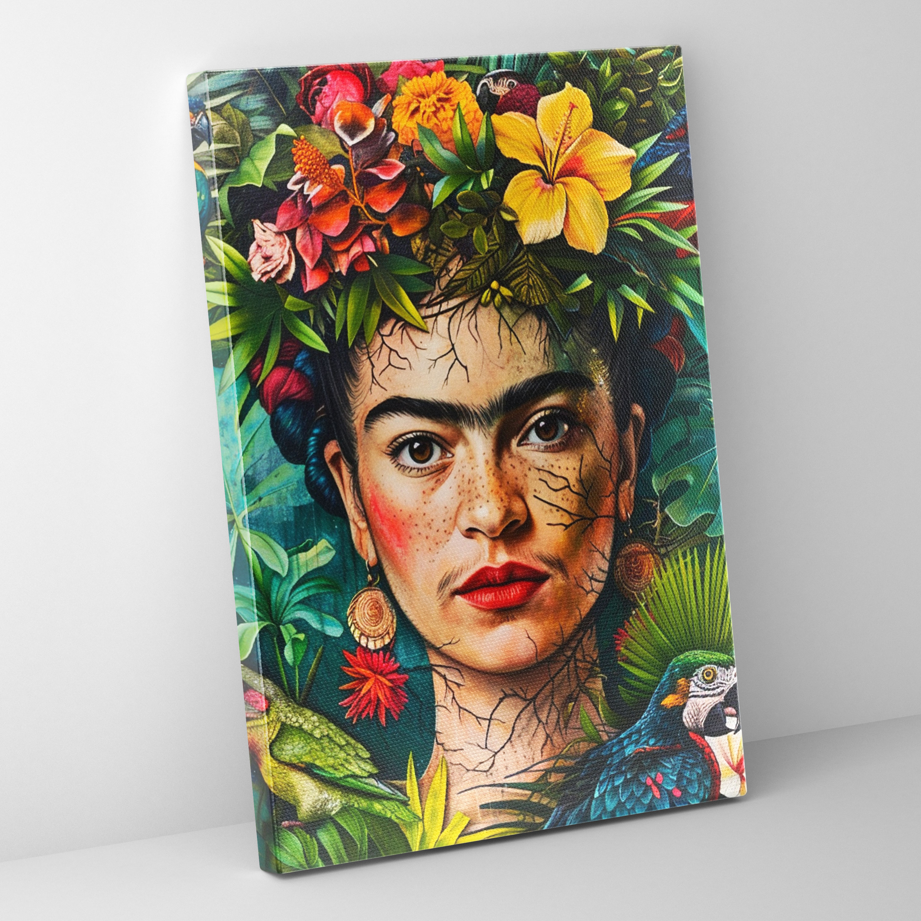 Frida Kahlo Style Wall Decoration - Frida Kahlo, Wall Art, Canvas Print, Canvas