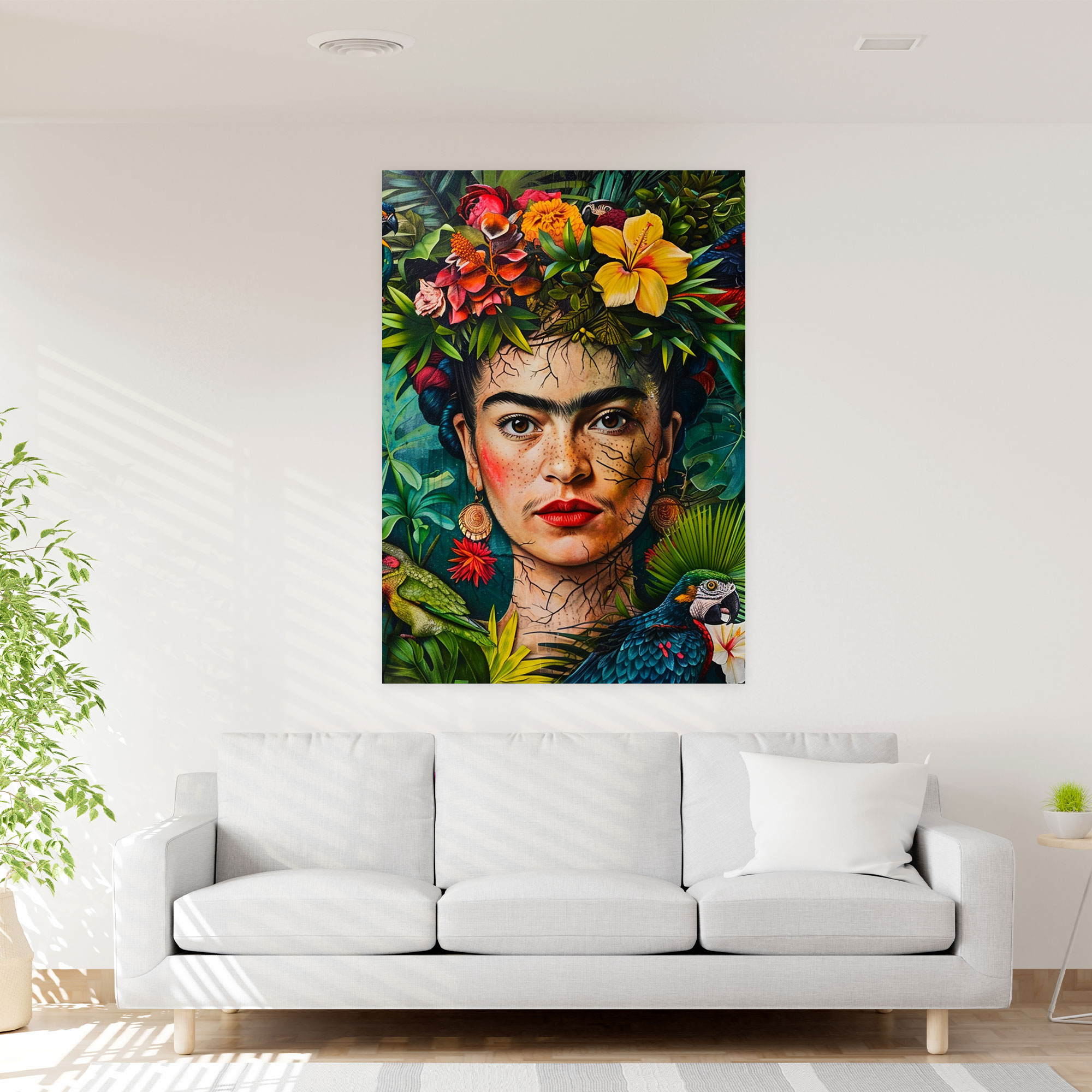 Frida Kahlo Style Wall Decoration - Frida Kahlo, Wall Art, Canvas Print, Canvas
